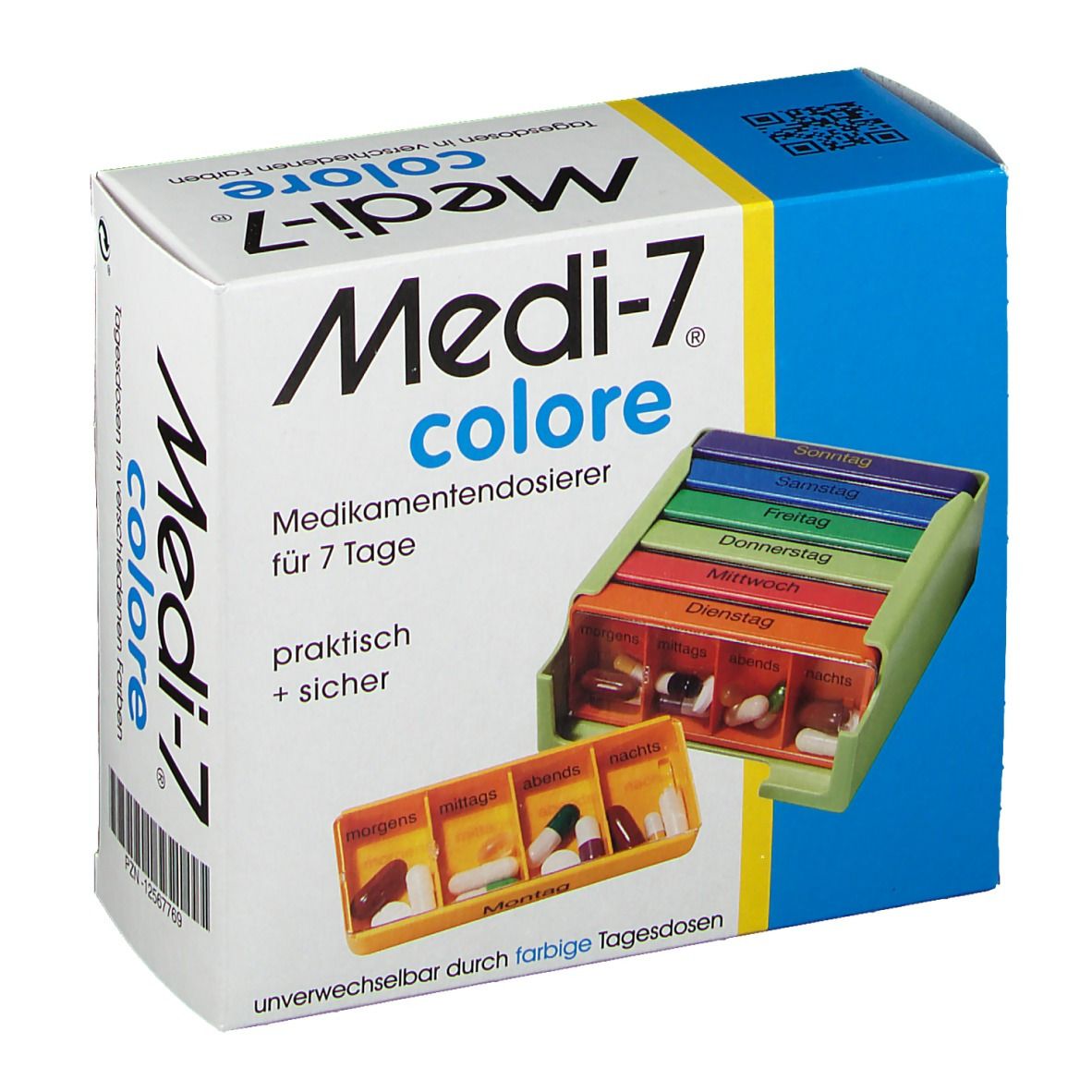 Medi-7 Medikamentendosierer für 7 Tage colore