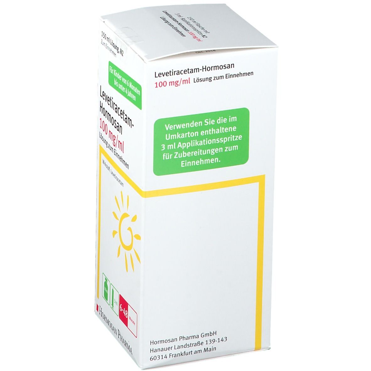 Levetiracetam Hexal 100 mg/ml 3ml Dosierspritze 150 ml Lösung zum Einnehmen