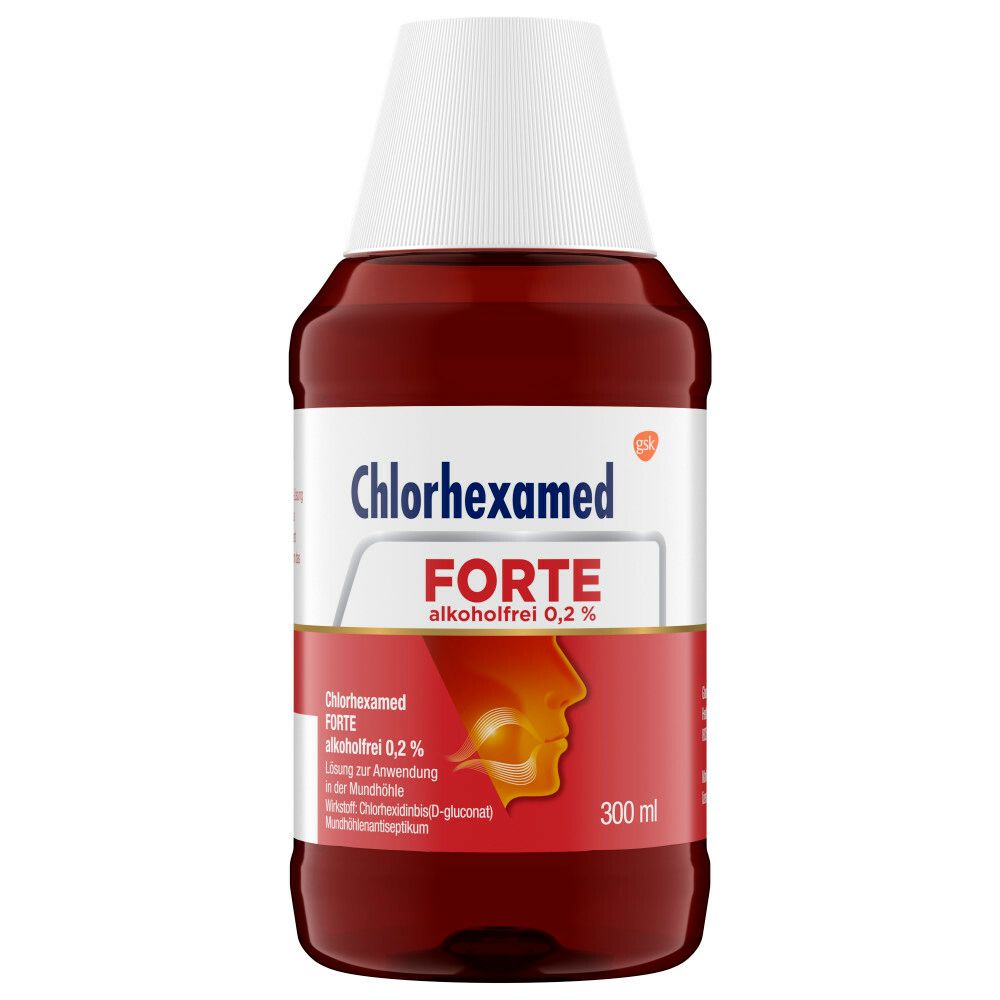 Chlorhexamed FORTE alkoholfrei 0,2 %, Mundspülung, Mundwasser antibakteriell, 300 ml - Jetzt 10% mit dem Code chlorhexamed10 sparen*