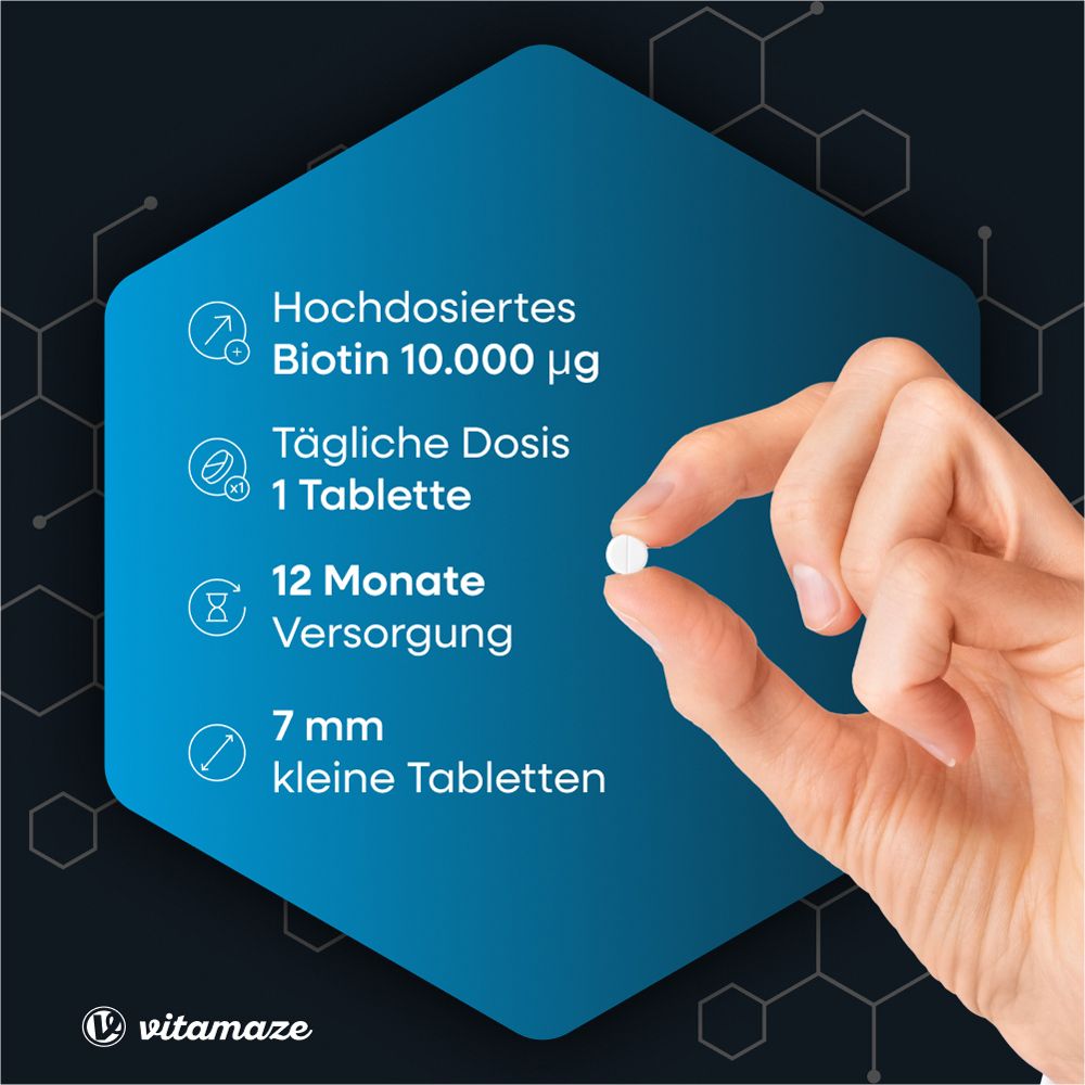 BIOTIN 10 mg hochdosiert + Zink + Selen