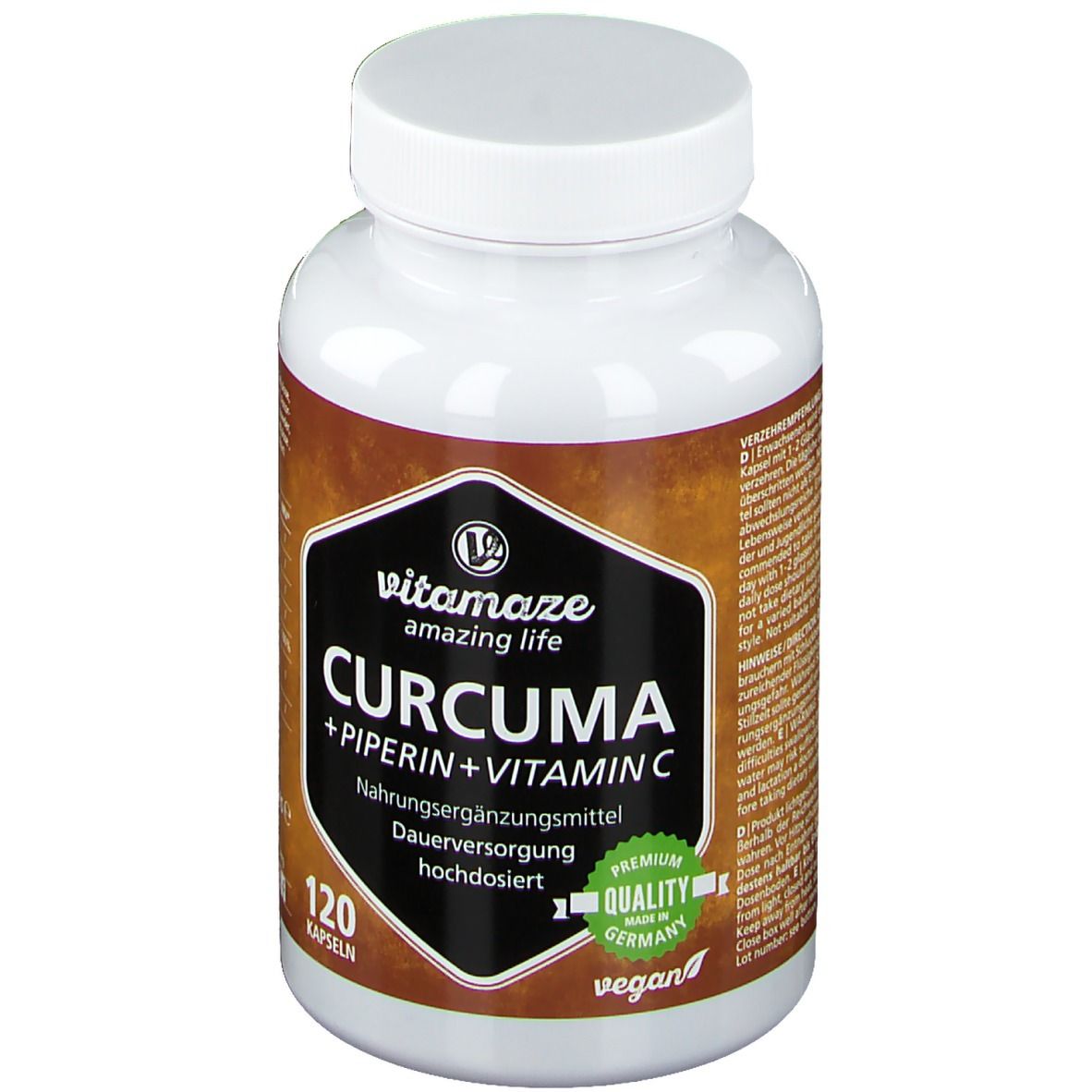 CURCUMA + PIPERIN + Vitamin C vegan
