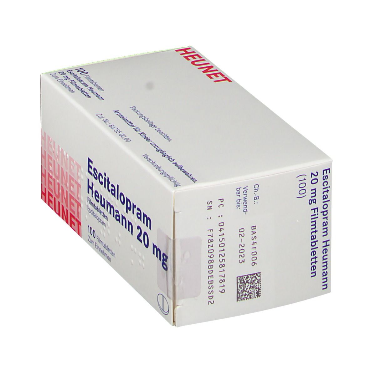 Escitalopram Heumann 20 mg Filmtabletten Heunet 100 St