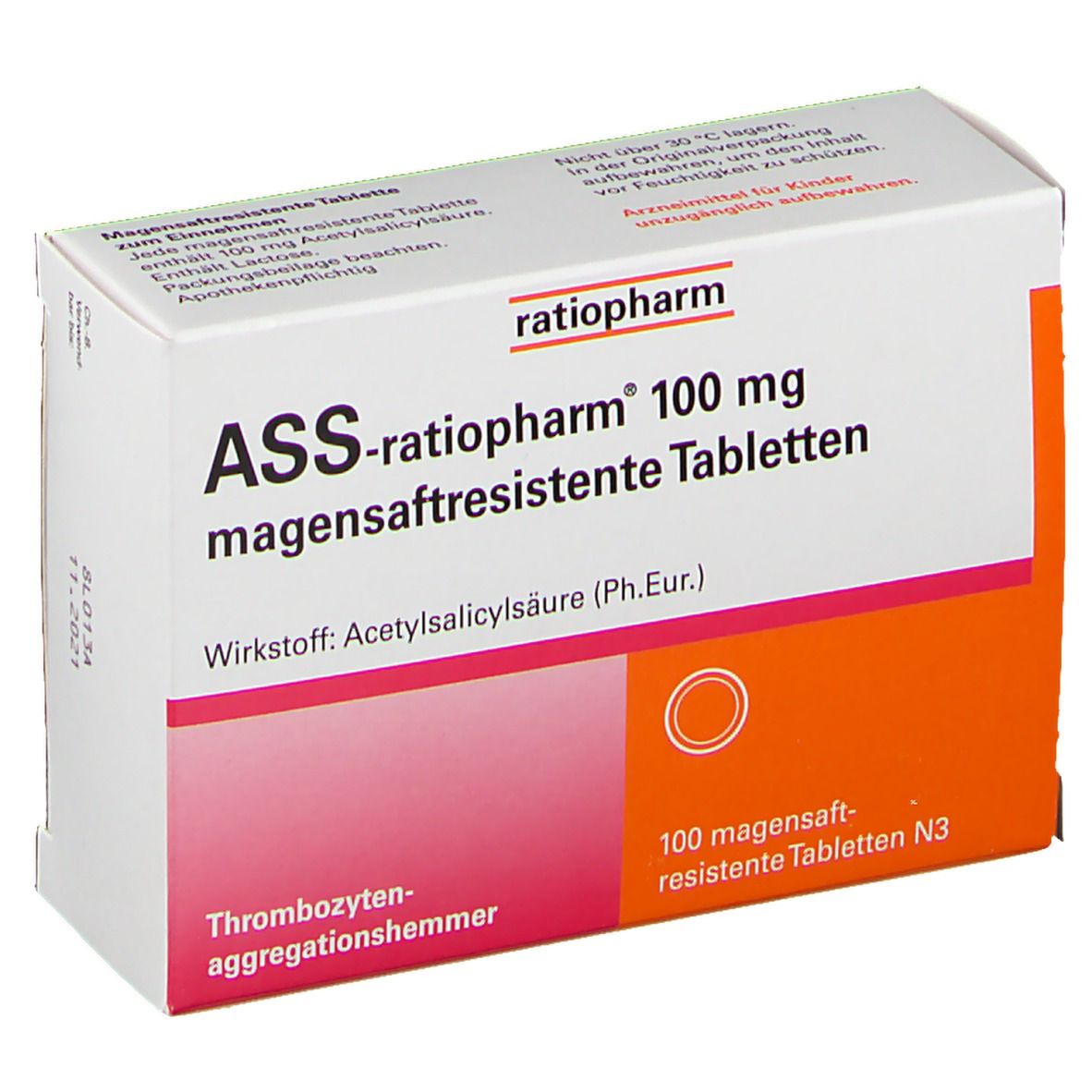 ASS-ratiopharm® 100 mg 100 St - shop-apotheke.com