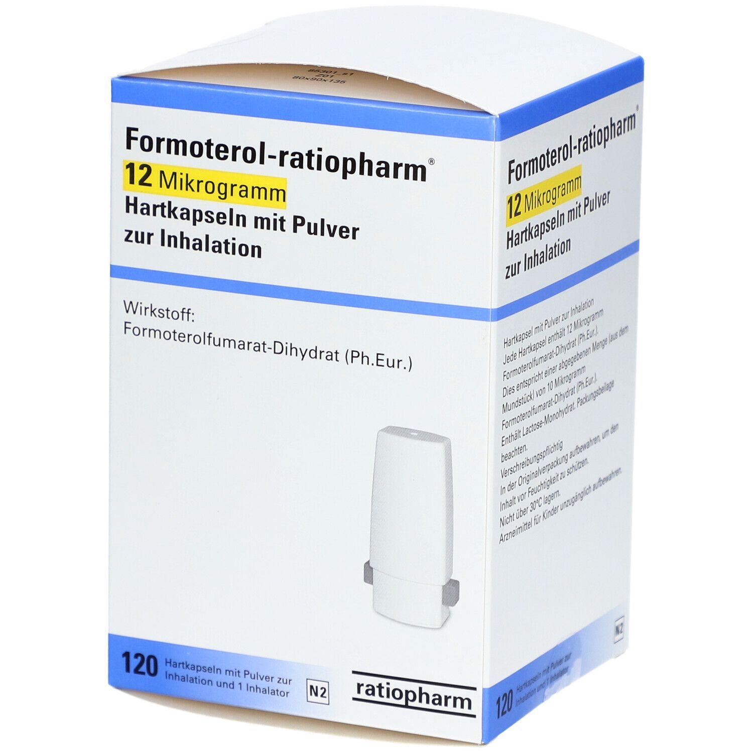 FORMOTEROL-ratiopharm 12 µg Hartkap.m.Pul.z.Inhal. 120 St Hartkapseln mit Pulver zur Inhalation