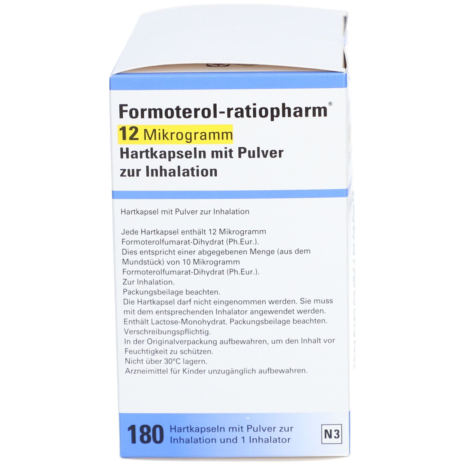 FORMOTEROL-ratiopharm 12 µg Hartkap.m.Pul.z.Inhal. 180 St Hartkapseln mit Pulver zur Inhalation