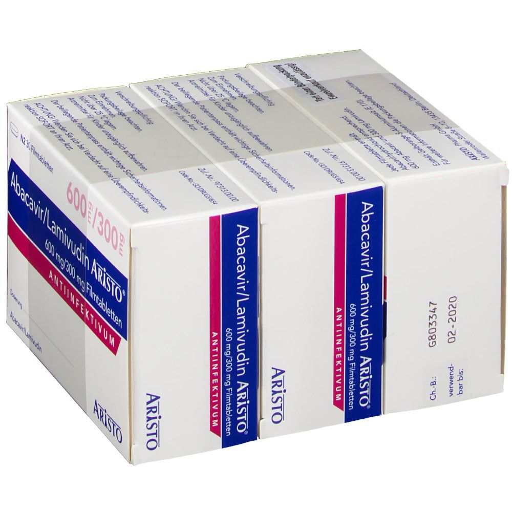 Mehrere Aristo-Verpackungen. Produktname und Dosierung sichtbar. Rosa und blaue Akzente. "ANTIINFEKTIVUM"-Schriftzug.