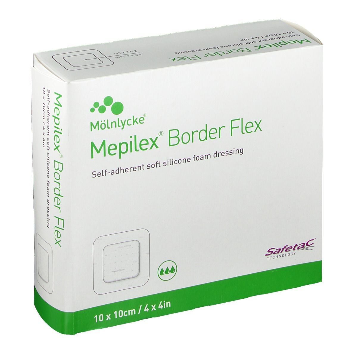 Mölnlycke Mepilex Border Flex Verband, 10 x 10 cm.