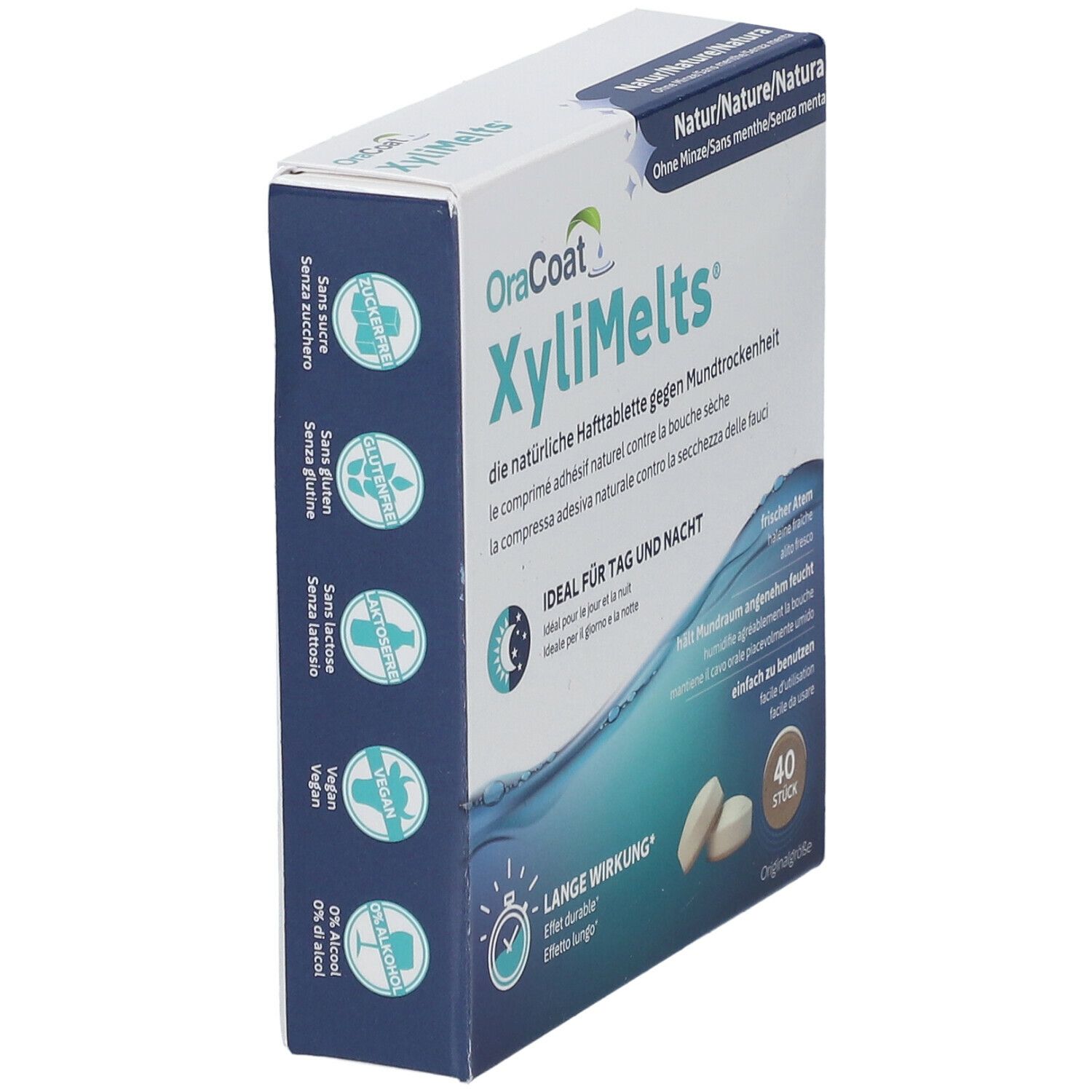 Xylimelts Hafttabletten ohne Minze OraCoat 40 St Tabletten