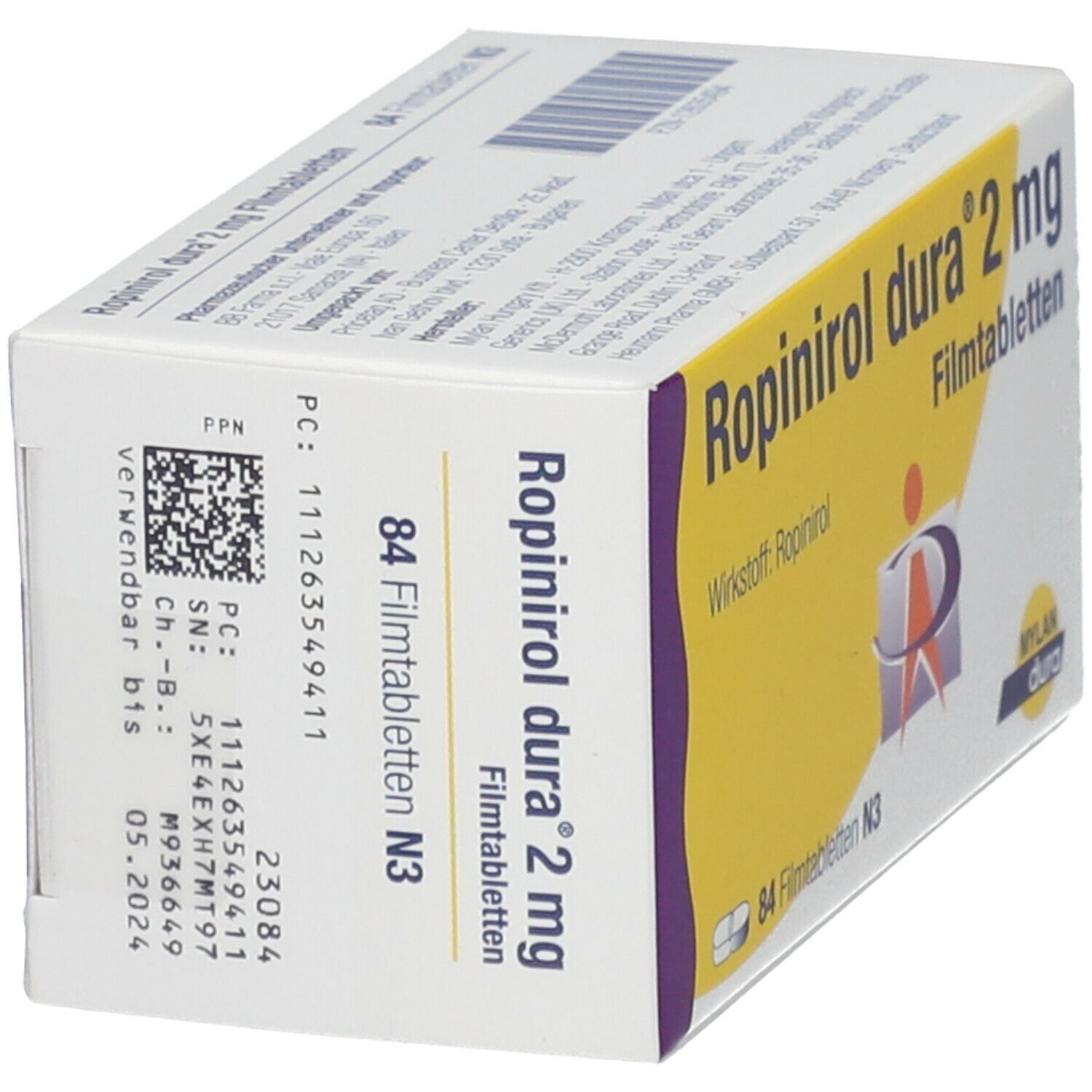 Ropinirol dura 2 mg Filmtabletten 84 St