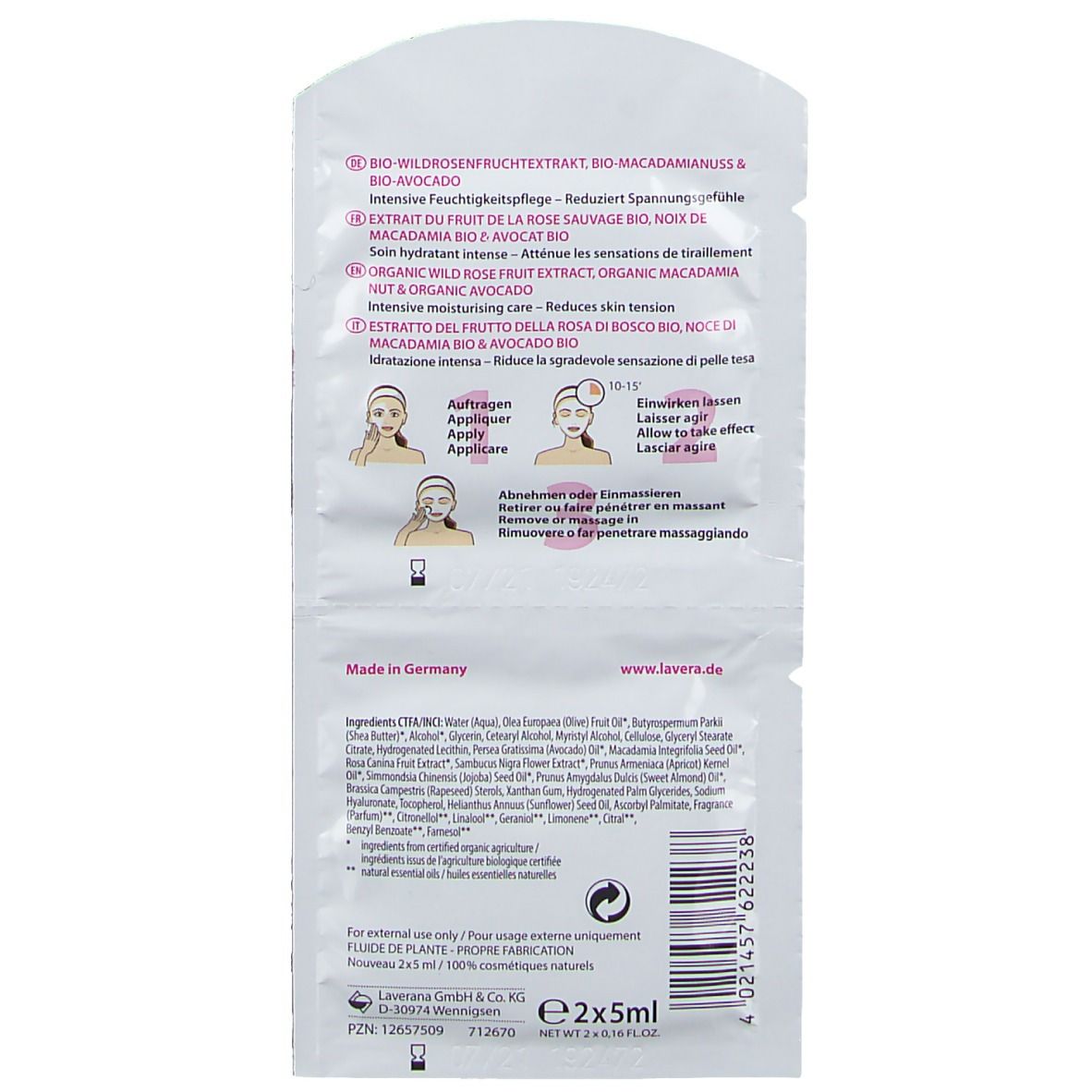 lavera Feuchtigkeits Maske Bio-Wildrose
