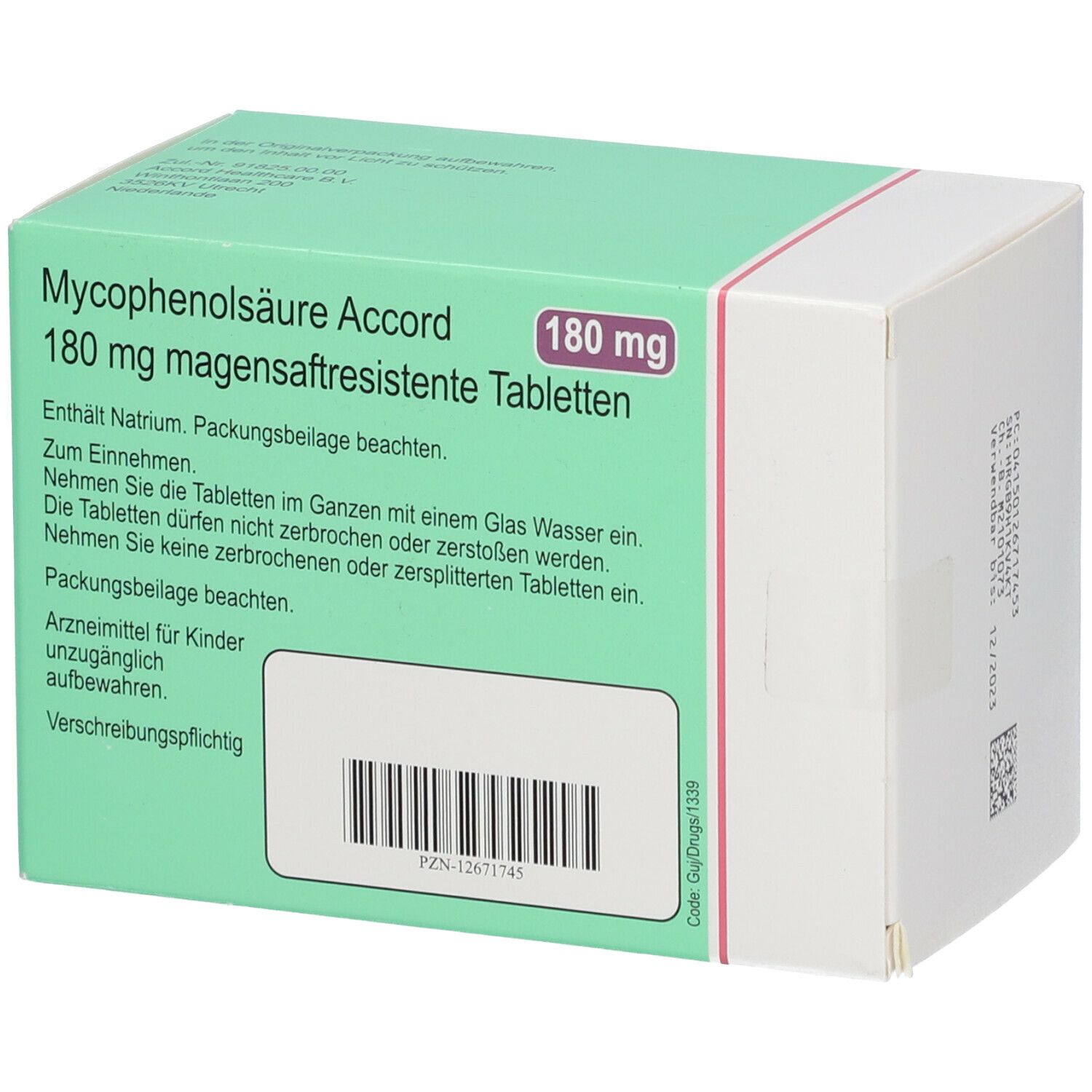 Mycophenolsaeure Acc 180Mg