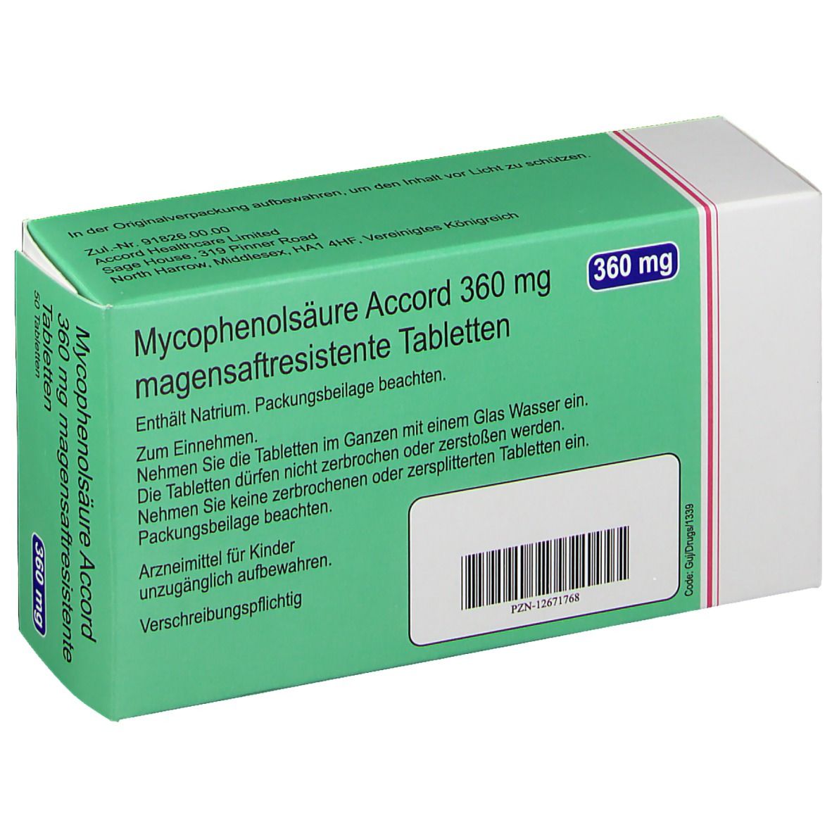 Mycophenolsäure Accord 360 mg