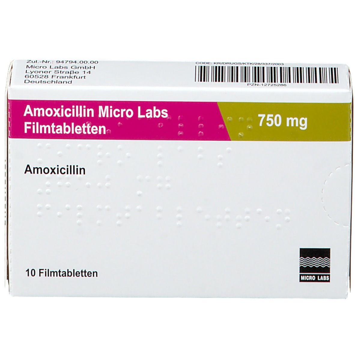 Amoxicillin Micro Labs 750 mg