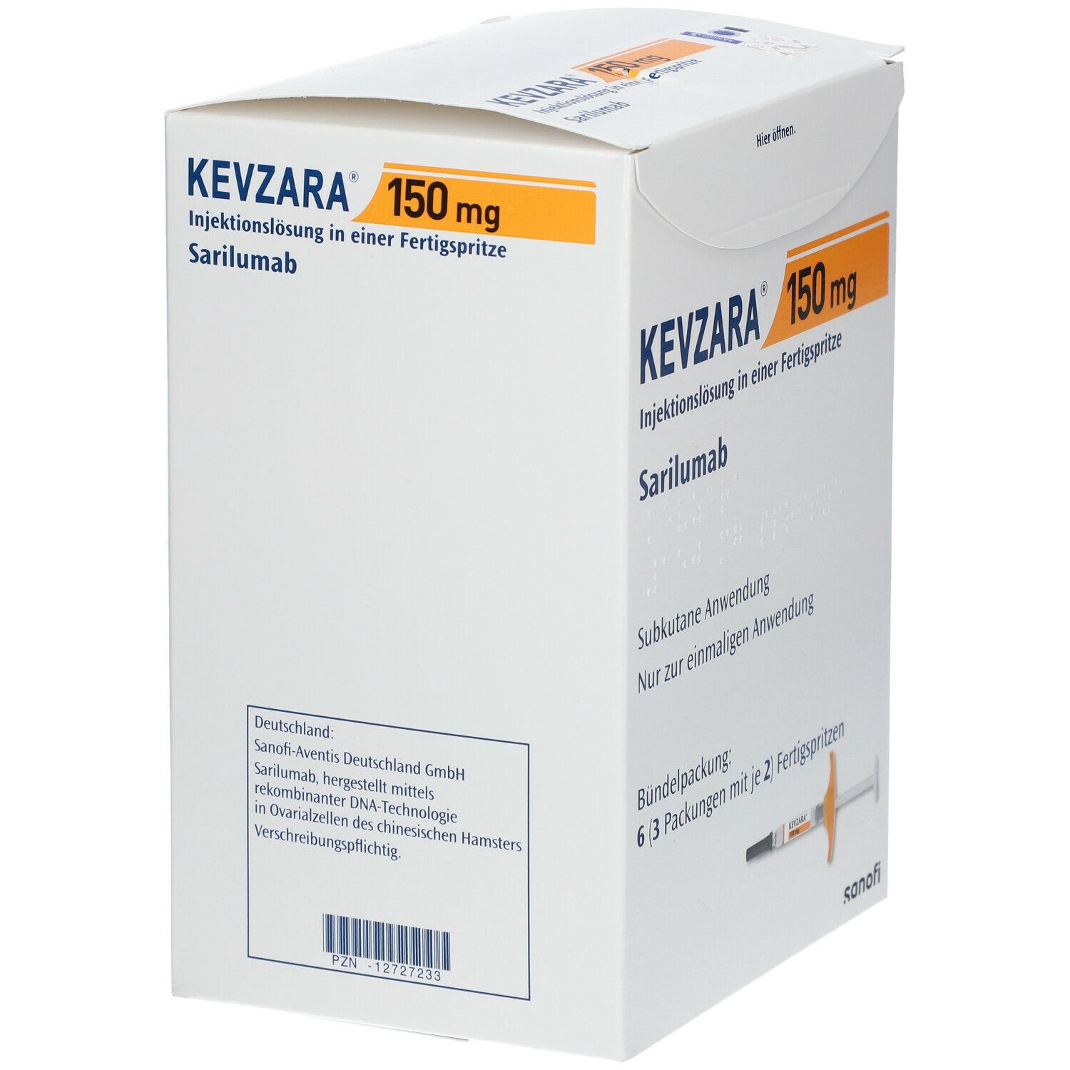 Kevzara 200 mg Injektionslösung i.e.Fertigspritze 6 St