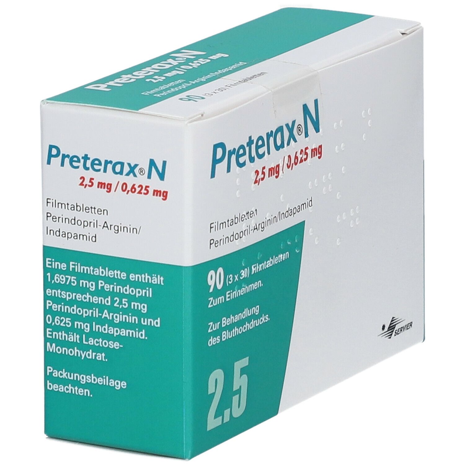 Preterax N 2,5 mg/0,625 mg Filmtabletten 90 St