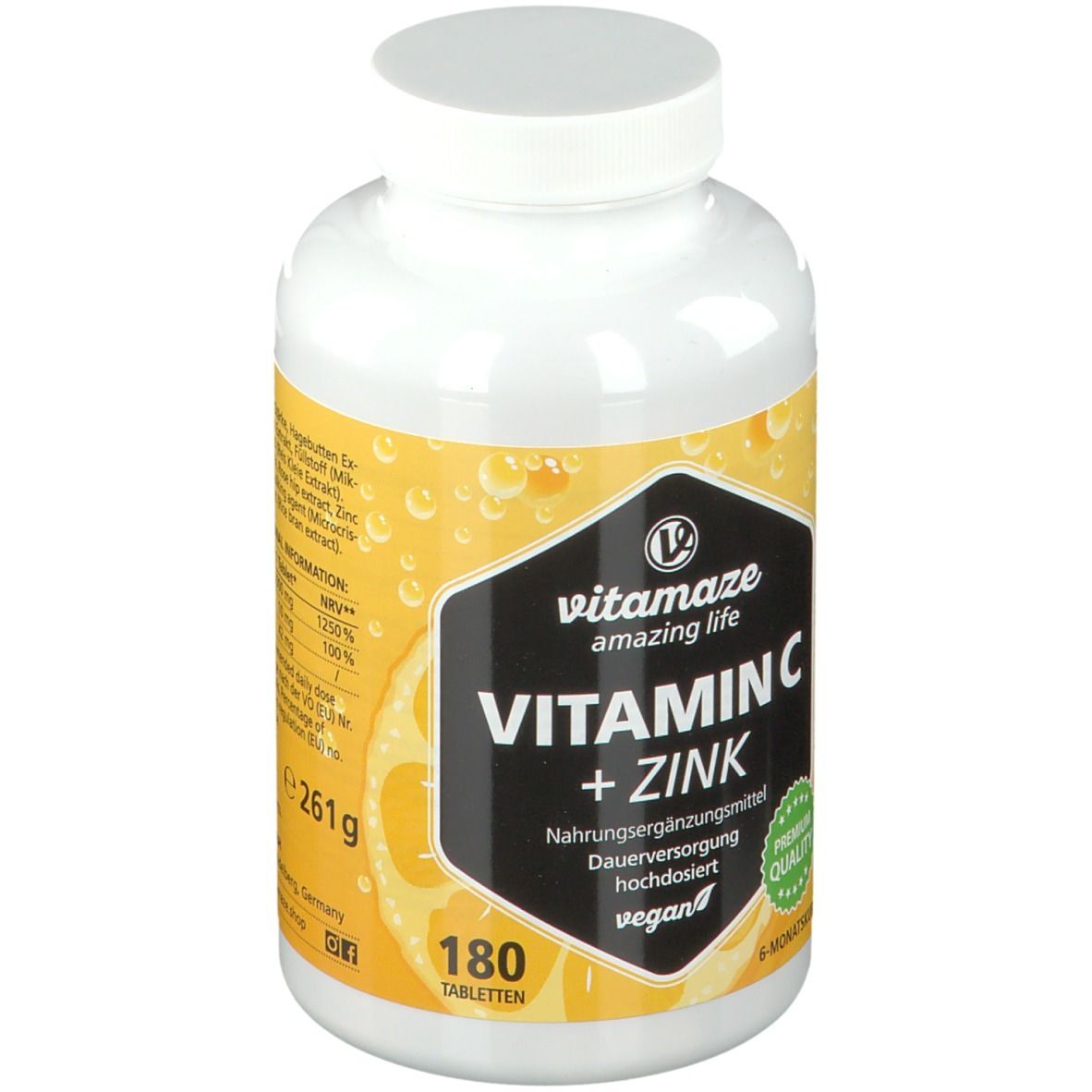 VITAMIN C 1000 mg hochdosiert + Zink vegan