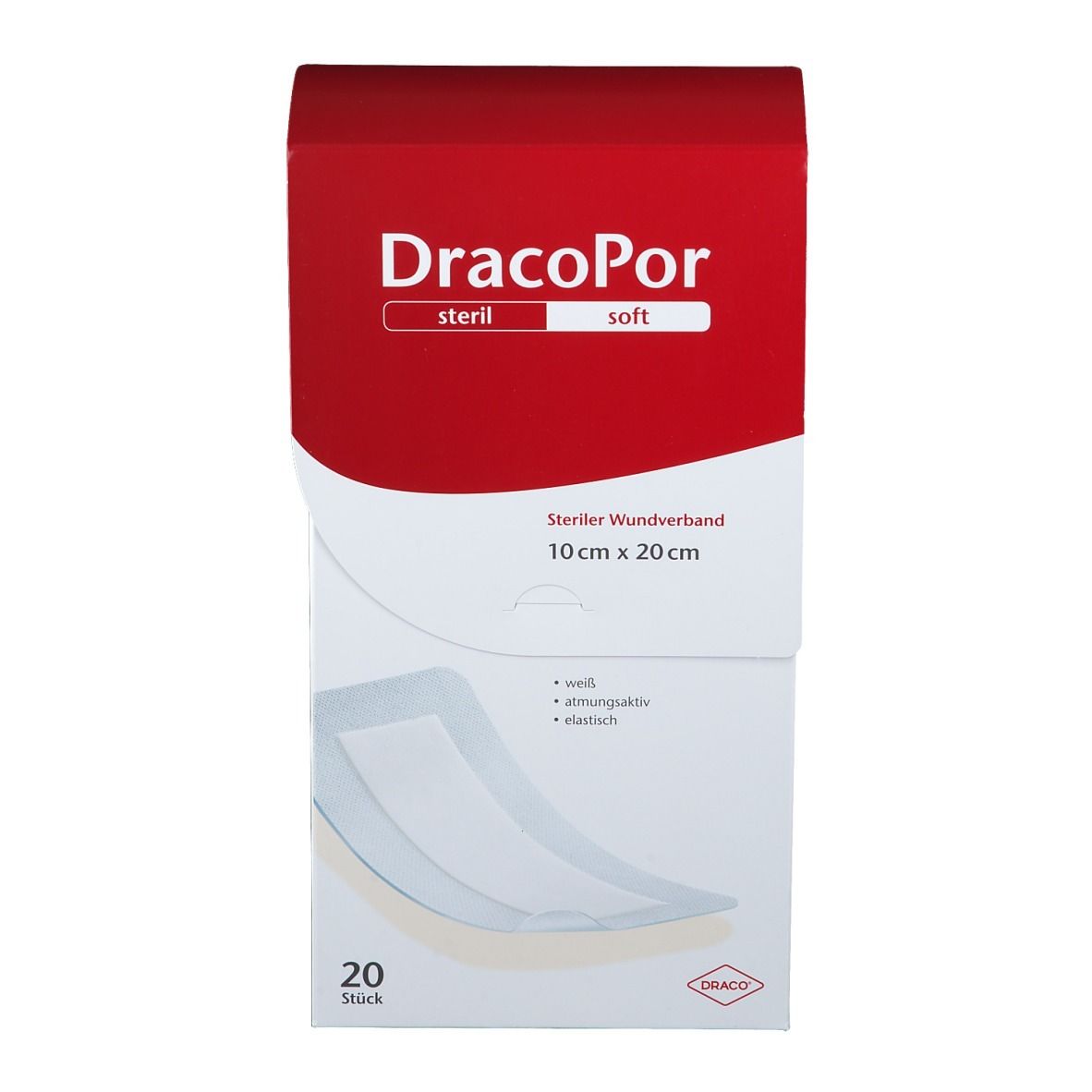 DracoPor Soft weiß Wundverband 10 cm 20 cm steril