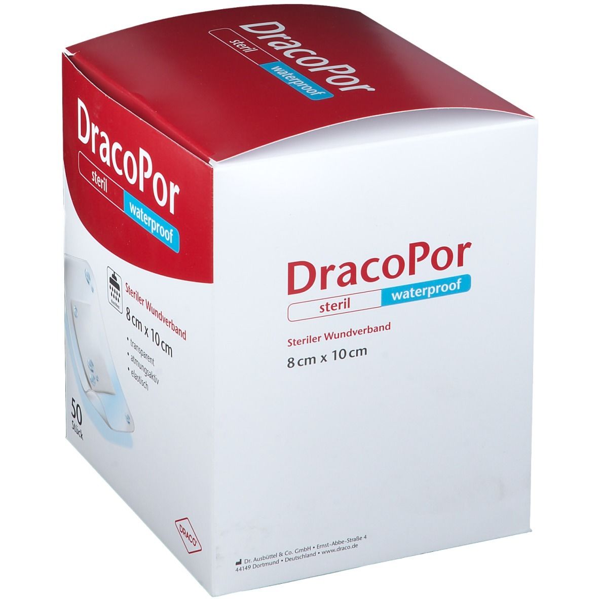 Dracopor waterproof Wundverband 8x10 cm steril