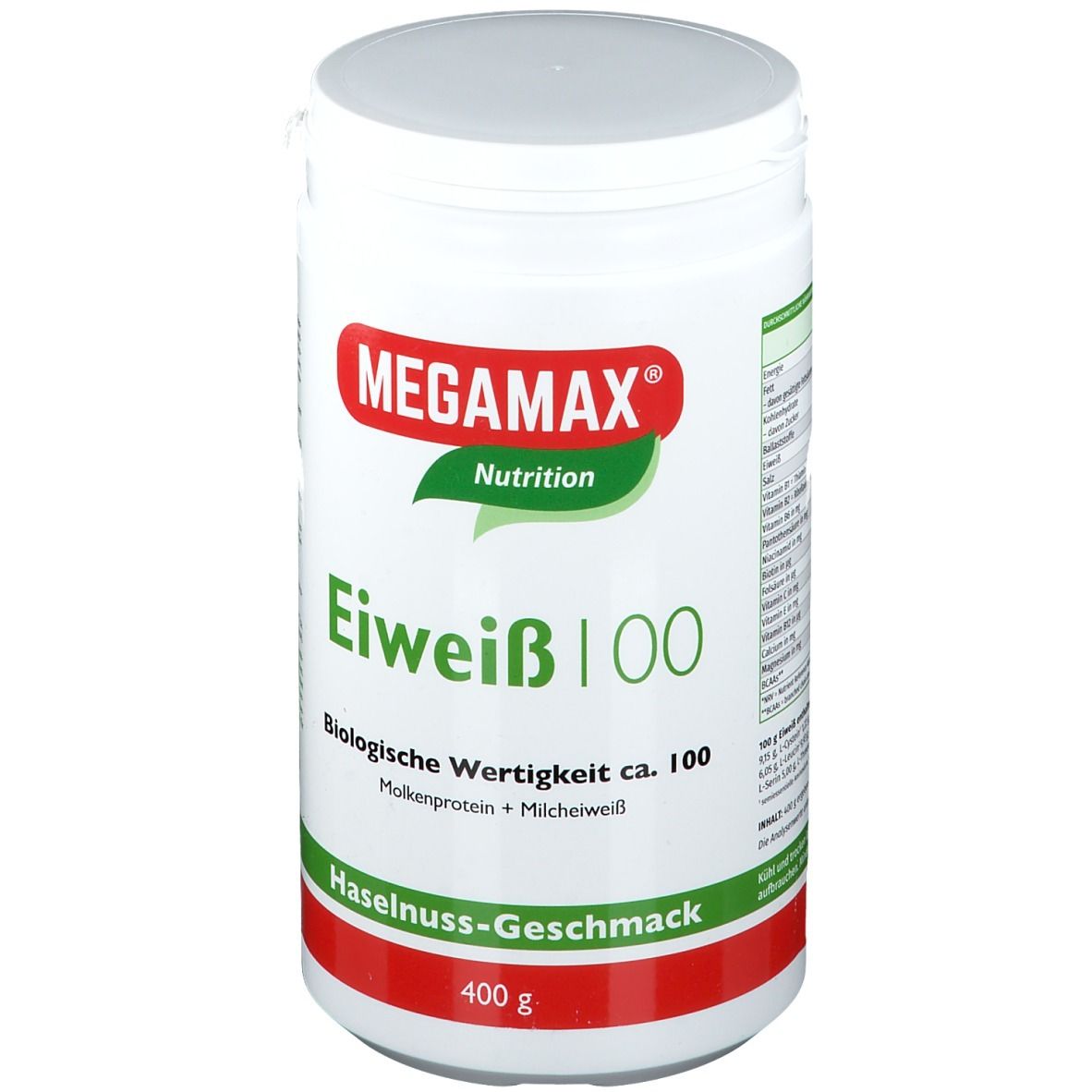 MEGAMAX® Nutrition Eiweiß 100 HaselnussGeschmack 400 g Shop Apotheke