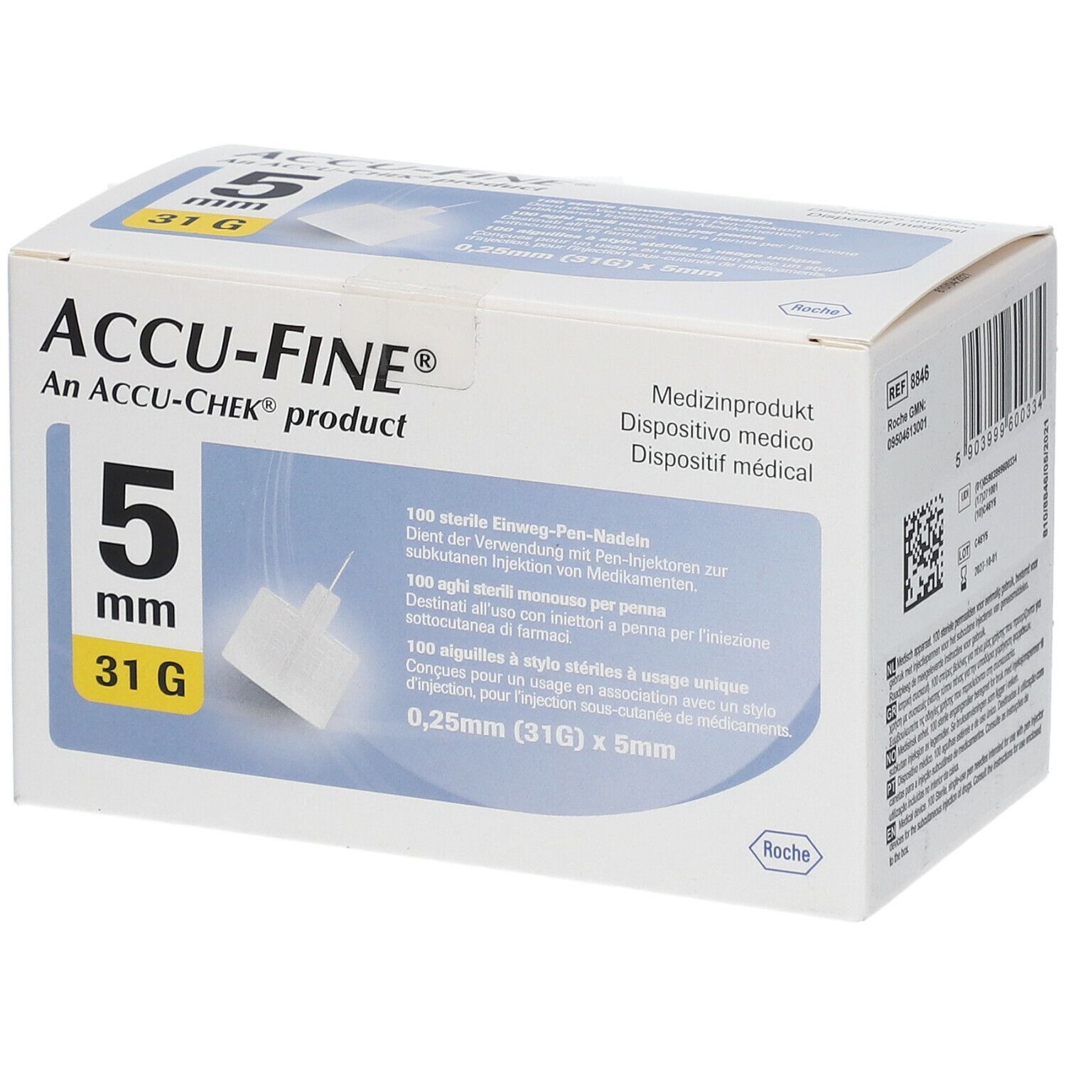 Accu Fine sterile Nadeln f.Insulinpens 5 mm 31 G 100 St Kanüle