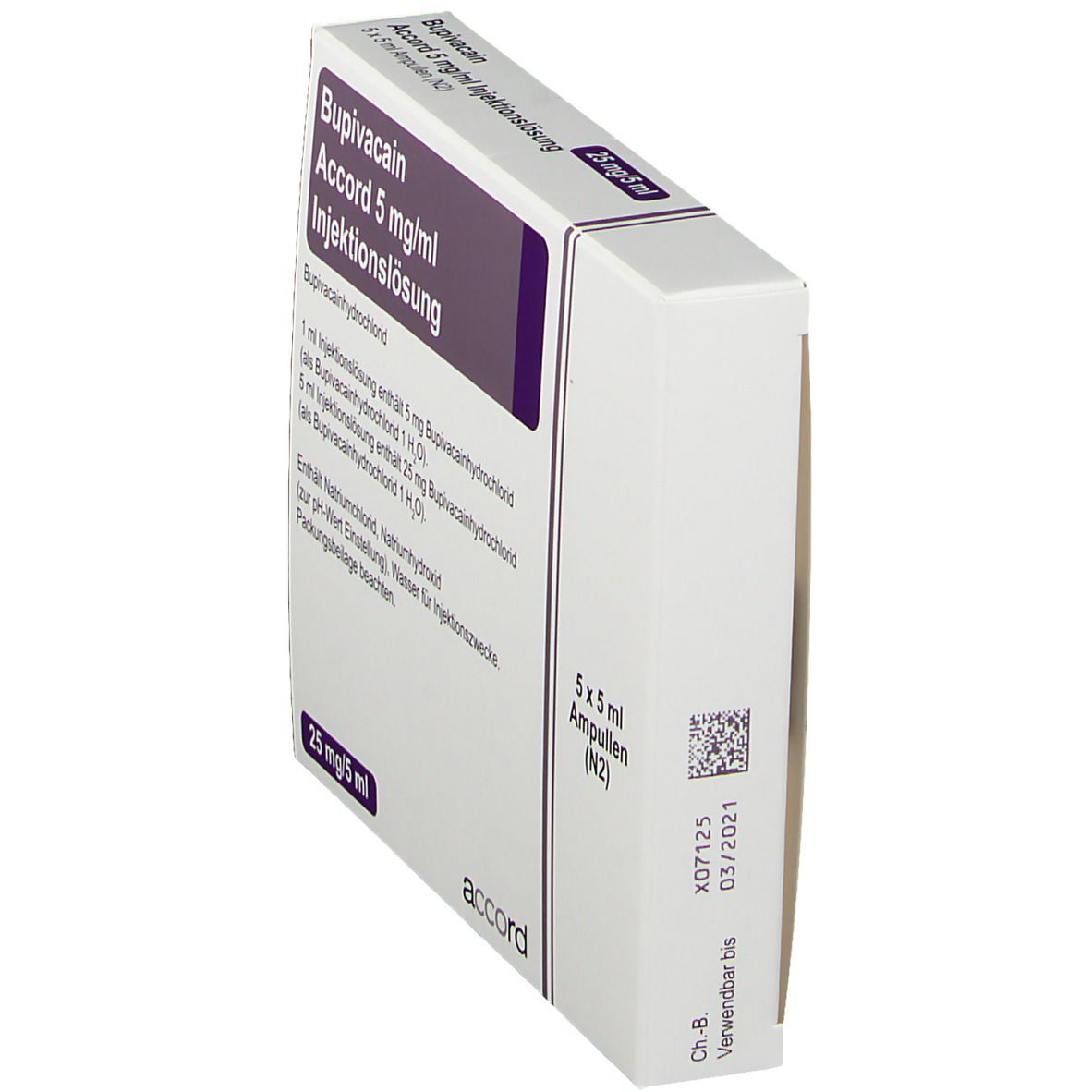 Bupivacain Accord 25 mg/5 ml
