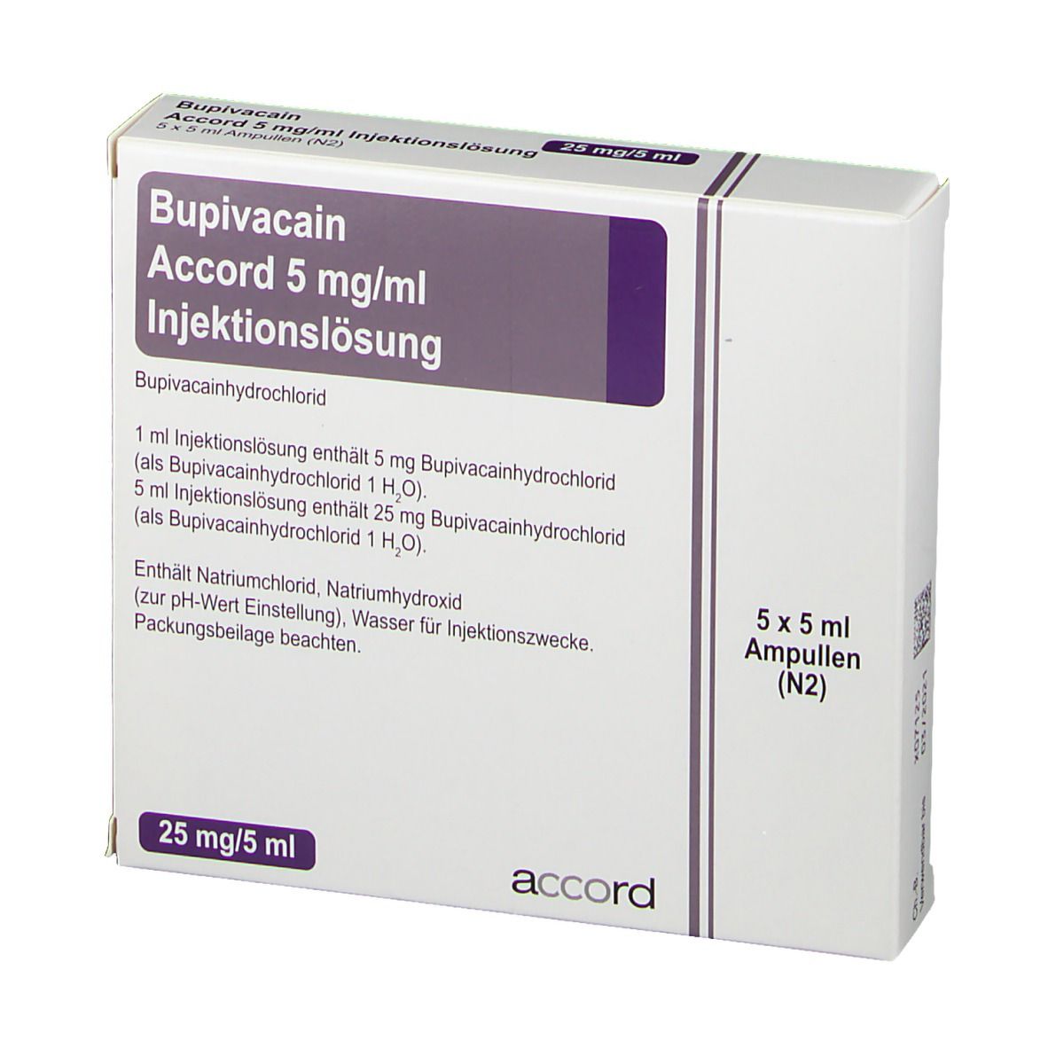 Bupivacain Accord 25 mg/5 ml