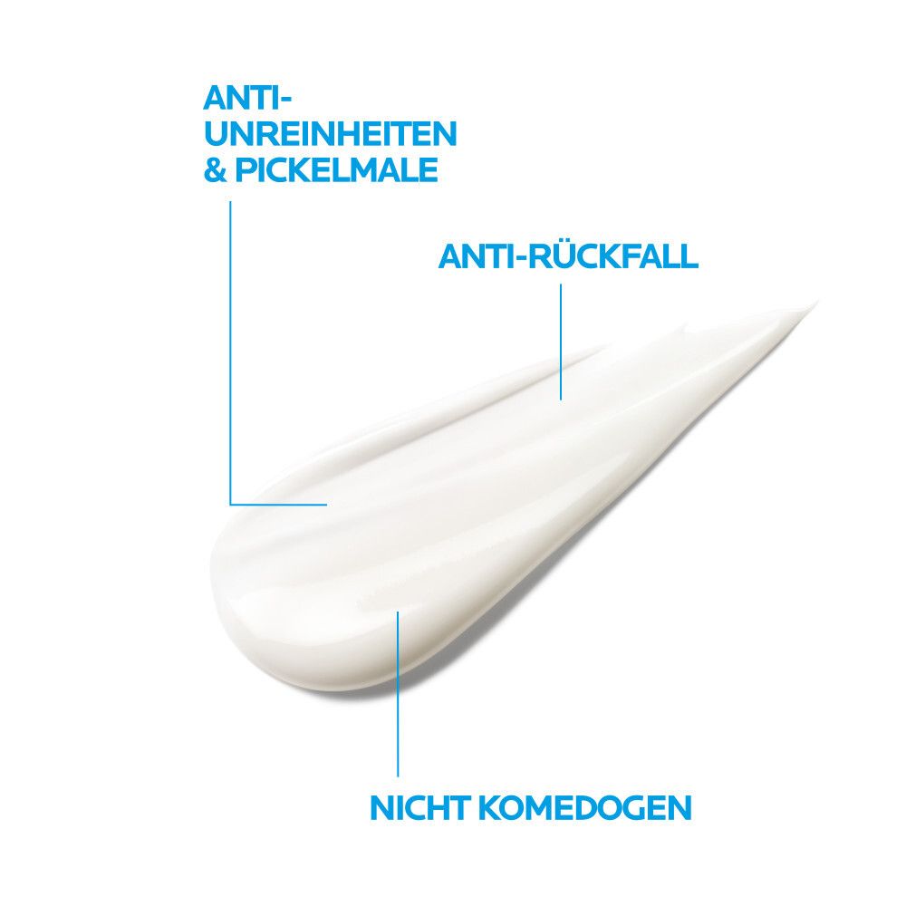 Creme-Abstrich. Text: Anti-Unreinheiten & Pickelmale, Anti-Rückfall, Nicht komedogen.