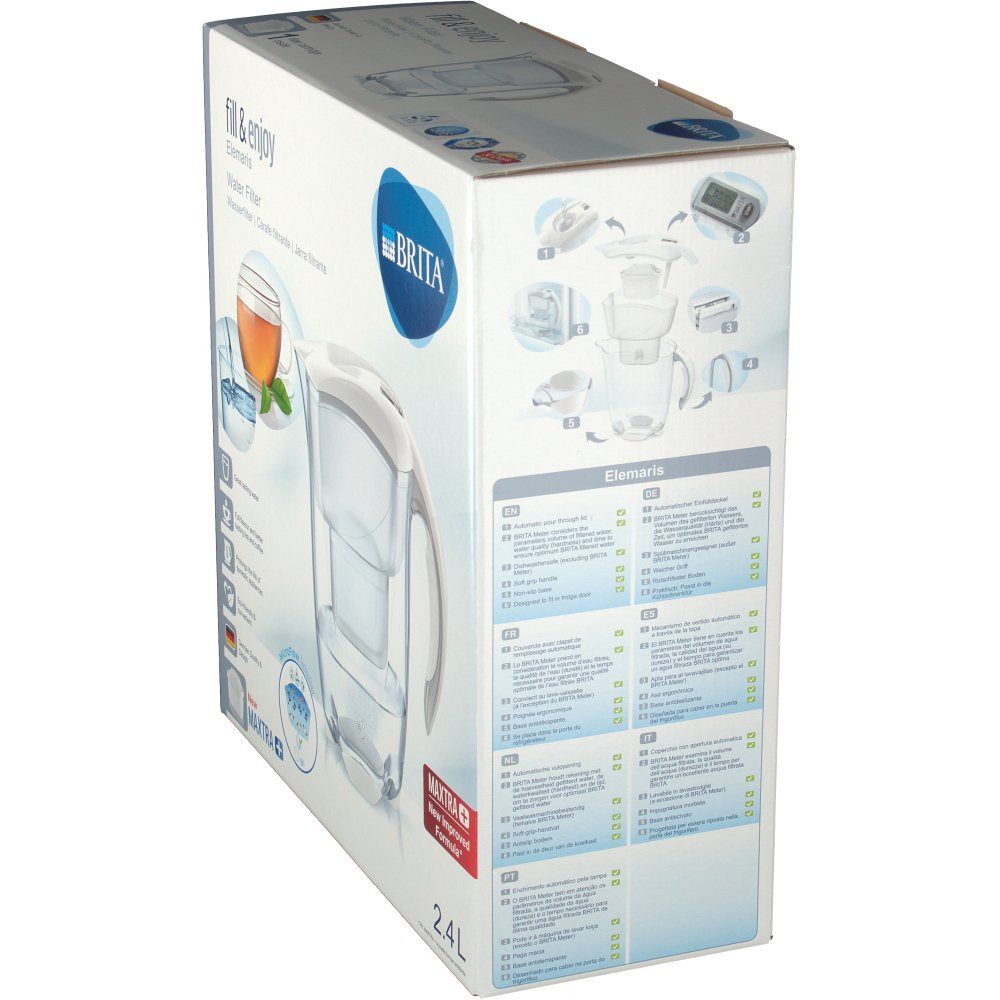 BRITA® fill & enjoy Elemaris Tischwasserfilter 2,4 Liter Cool weiß