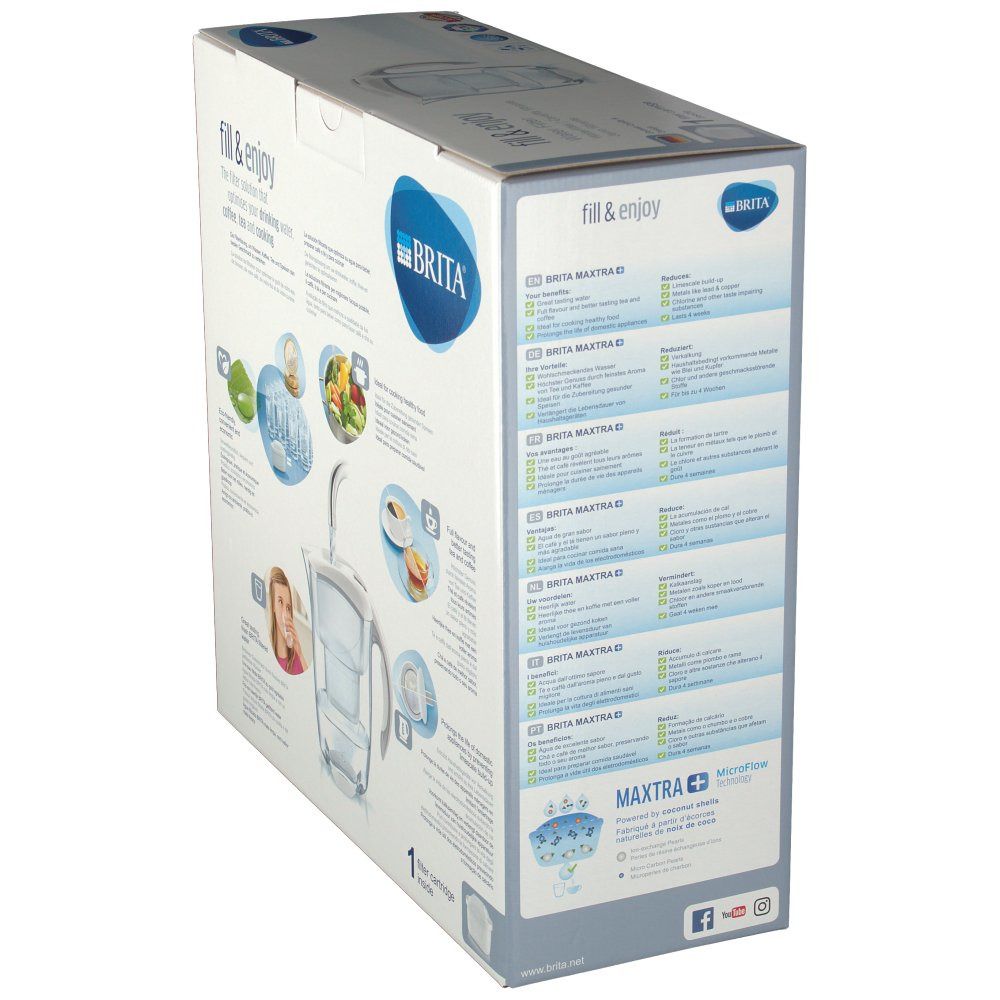 BRITA® fill & enjoy Elemaris Tischwasserfilter 2,4 Liter Cool weiß