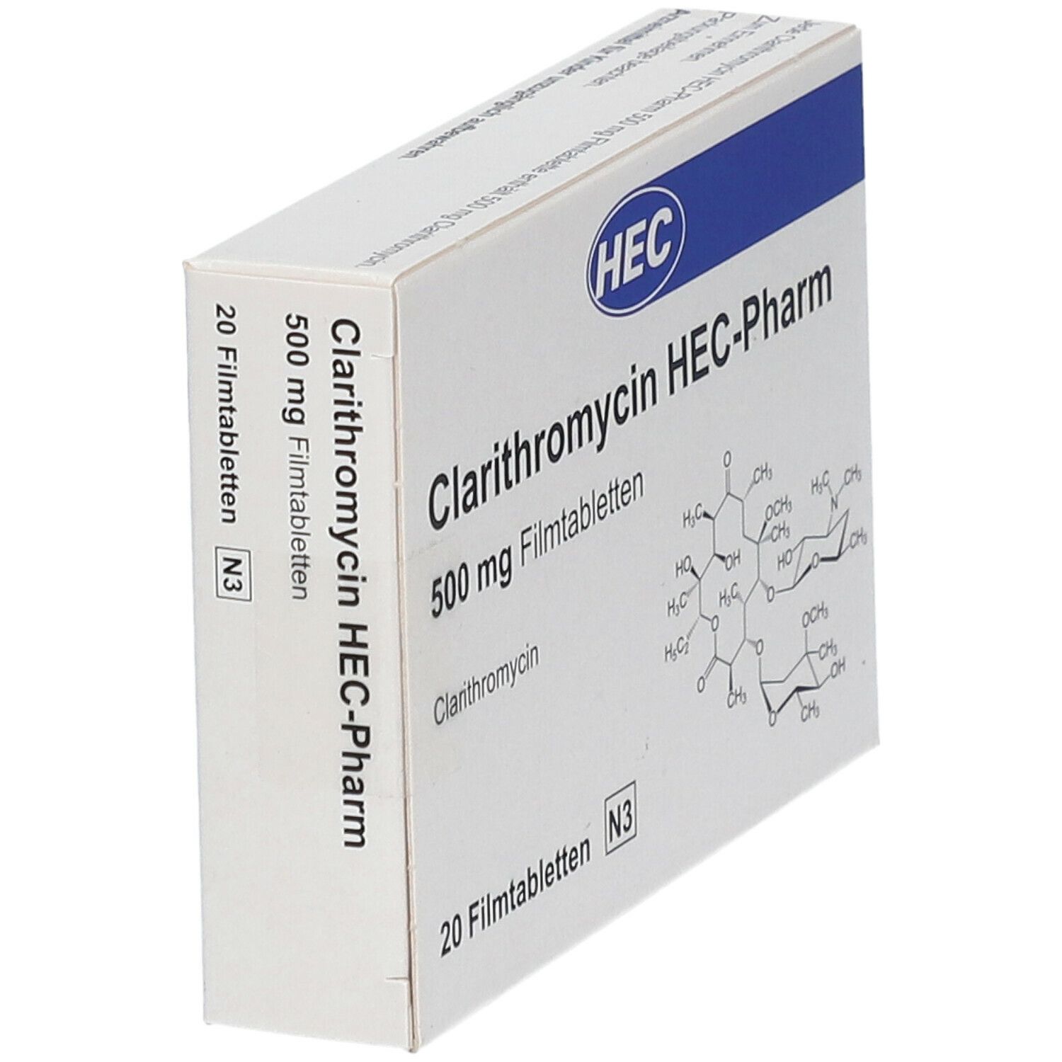 Clarithromycin HEC-Pharm 500 mg Filmtabletten 20 St