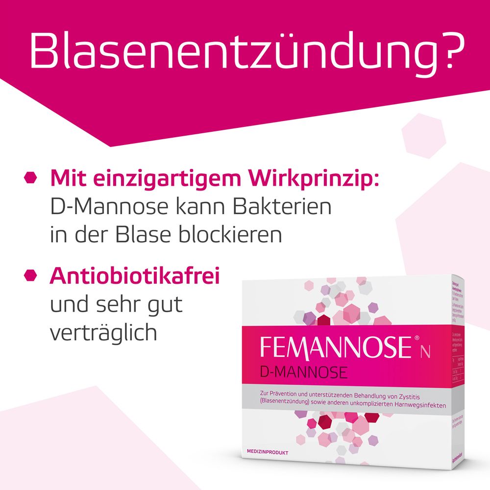 Femannose N – Trinkgranulat mit je 2000 mg D-Mannose Pulver hochdosiert