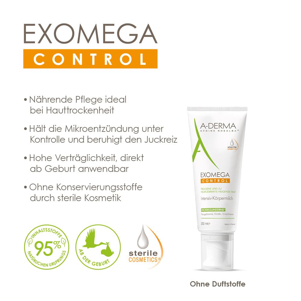 A-DERMA EXOMEGA Control Milch Sterile Kosmetik