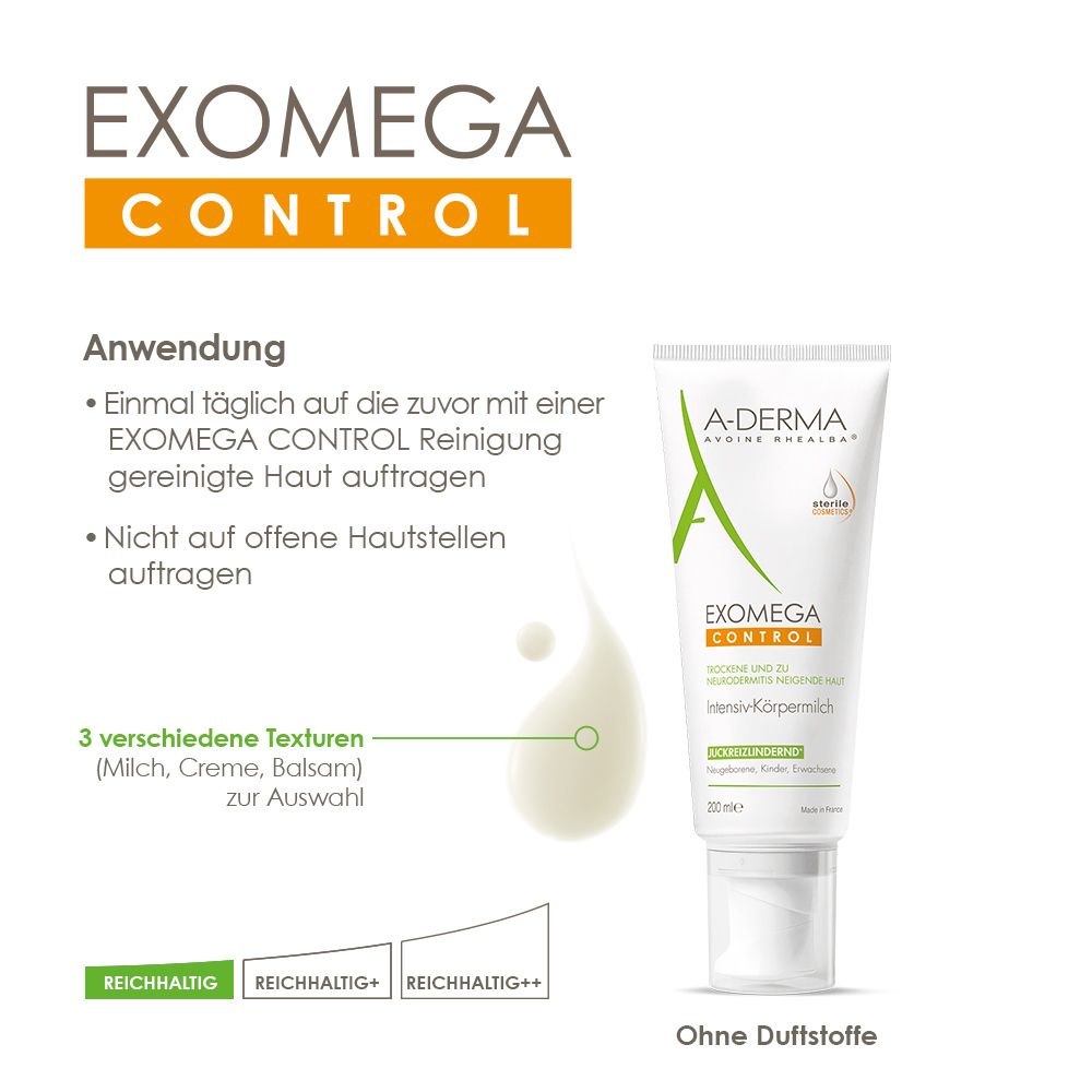 A-DERMA EXOMEGA Control Milch Sterile Kosmetik