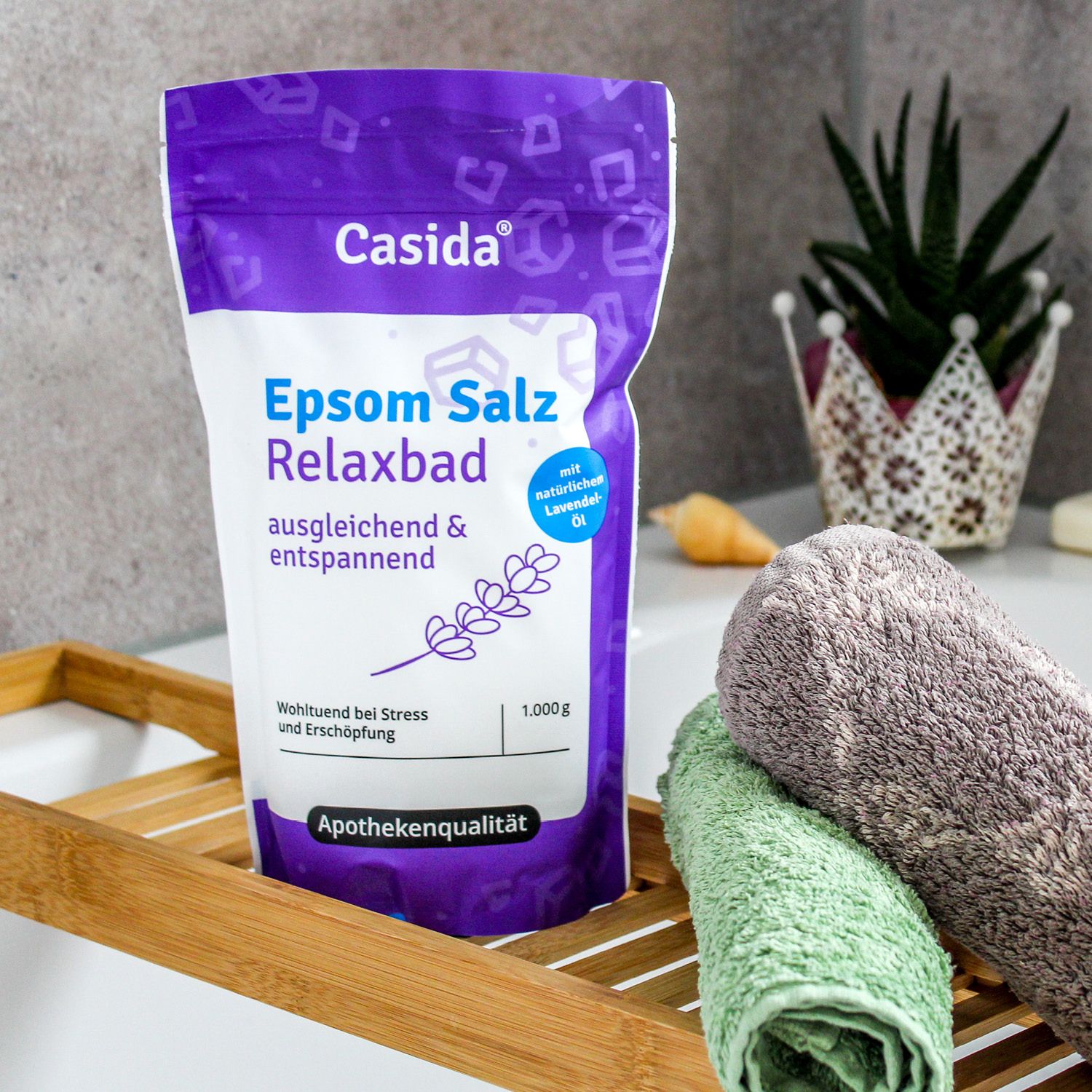 Epsom Salz Relaxbad mit Lavendel 1 kg Badesalz