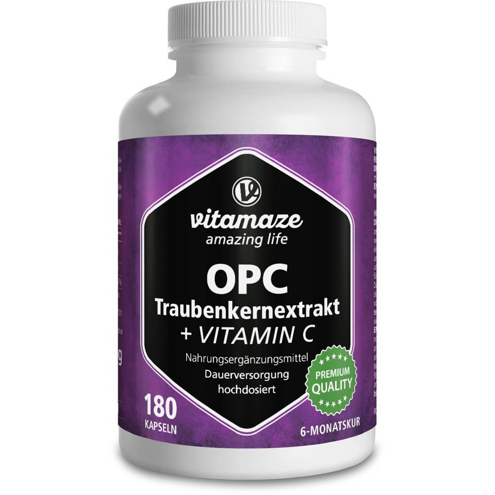 OPC Traubenkernextrakt hochdosiert + Vitamin C 180 St Kapseln