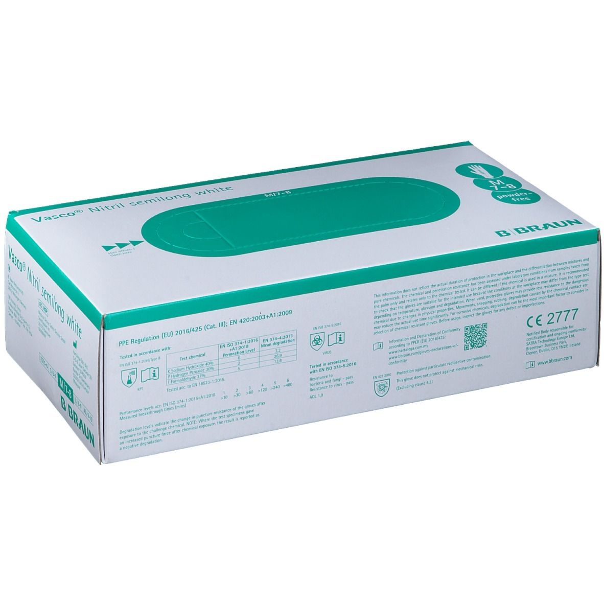 Vasco® Nitril semilong white Gr. M 150 St Handschuhe