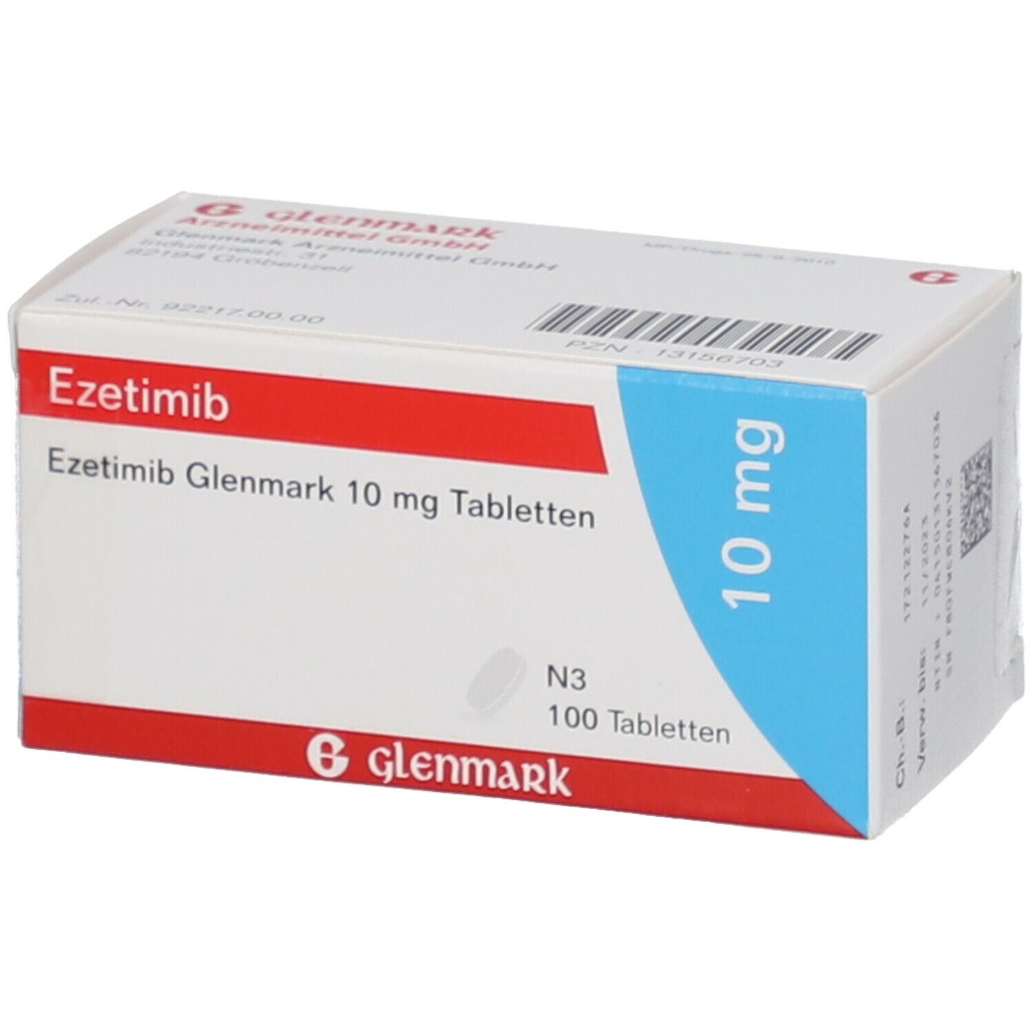 Ezetimib Glenmark 10 mg Tabletten 100 St