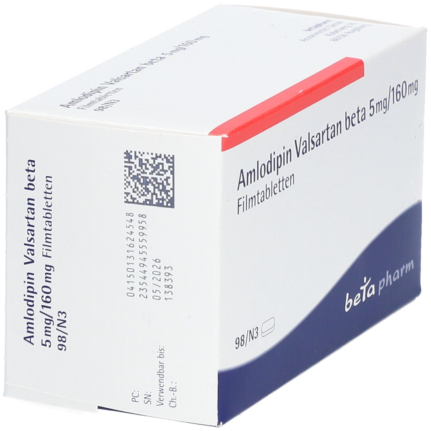 Amlodipin Valsartan beta 5 mg/160 mg Filmtabl. 98 St Filmtabletten