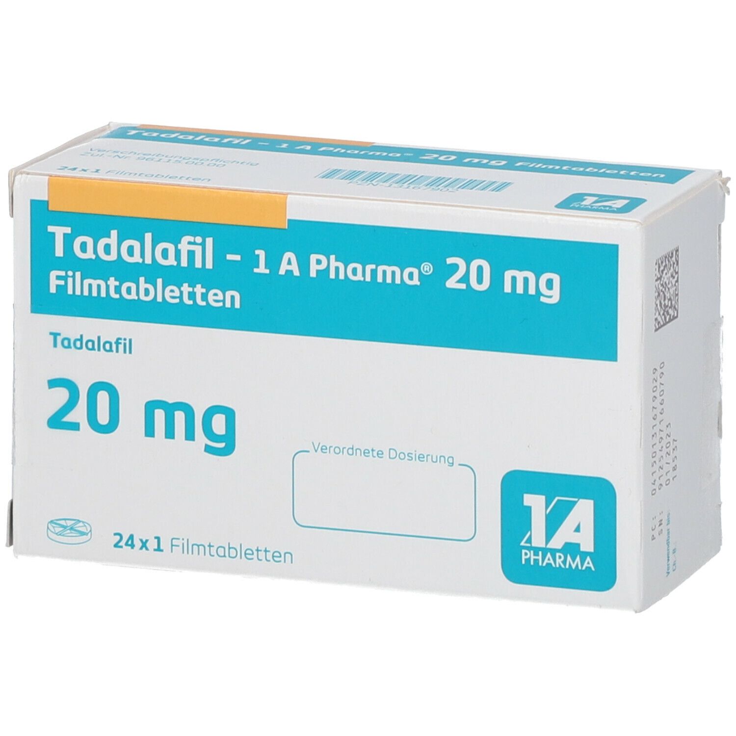 Tadalafil 1A Pharma® 20Mg 24 St mit dem ERezept kaufen Shop Apotheke