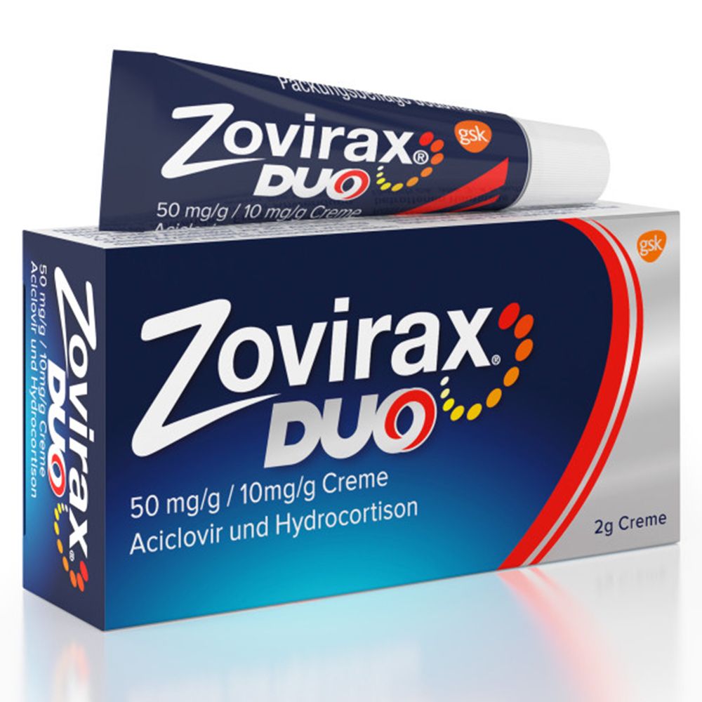 Zovirax Duo Lippenherpescreme mit Aciclovir und Hydrocortison