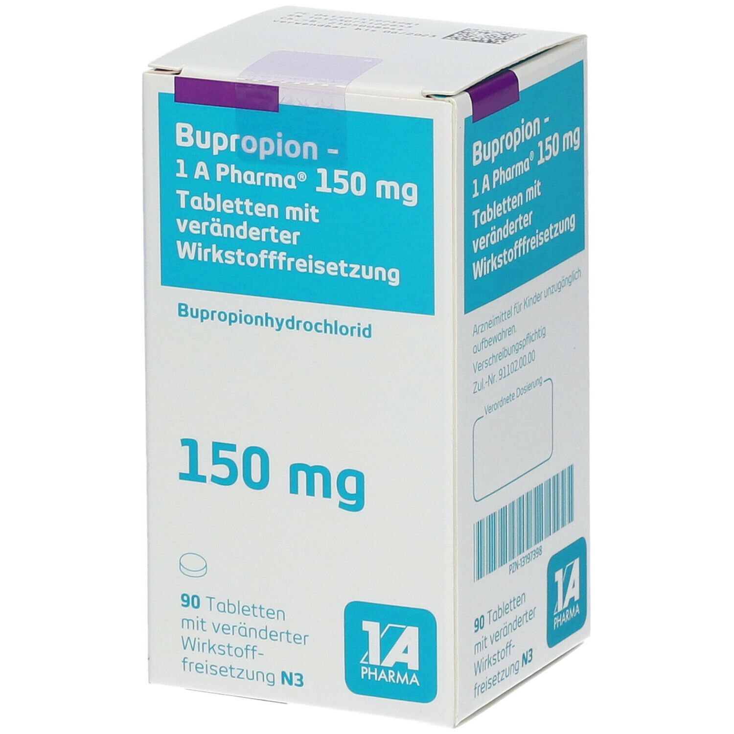 Bupropion-1A Pharma 150 mg Tab.m.verä.Wst.-Frs. 90 St Tablette, veraenderte Wirkstofffreisetzung