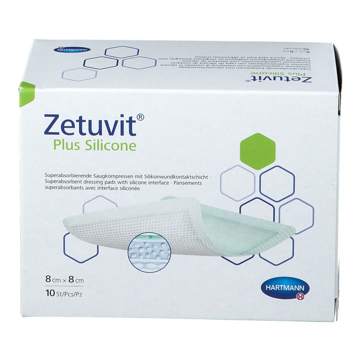 Zetuvit® Plus Silicone steril 8 cm x 8 cm