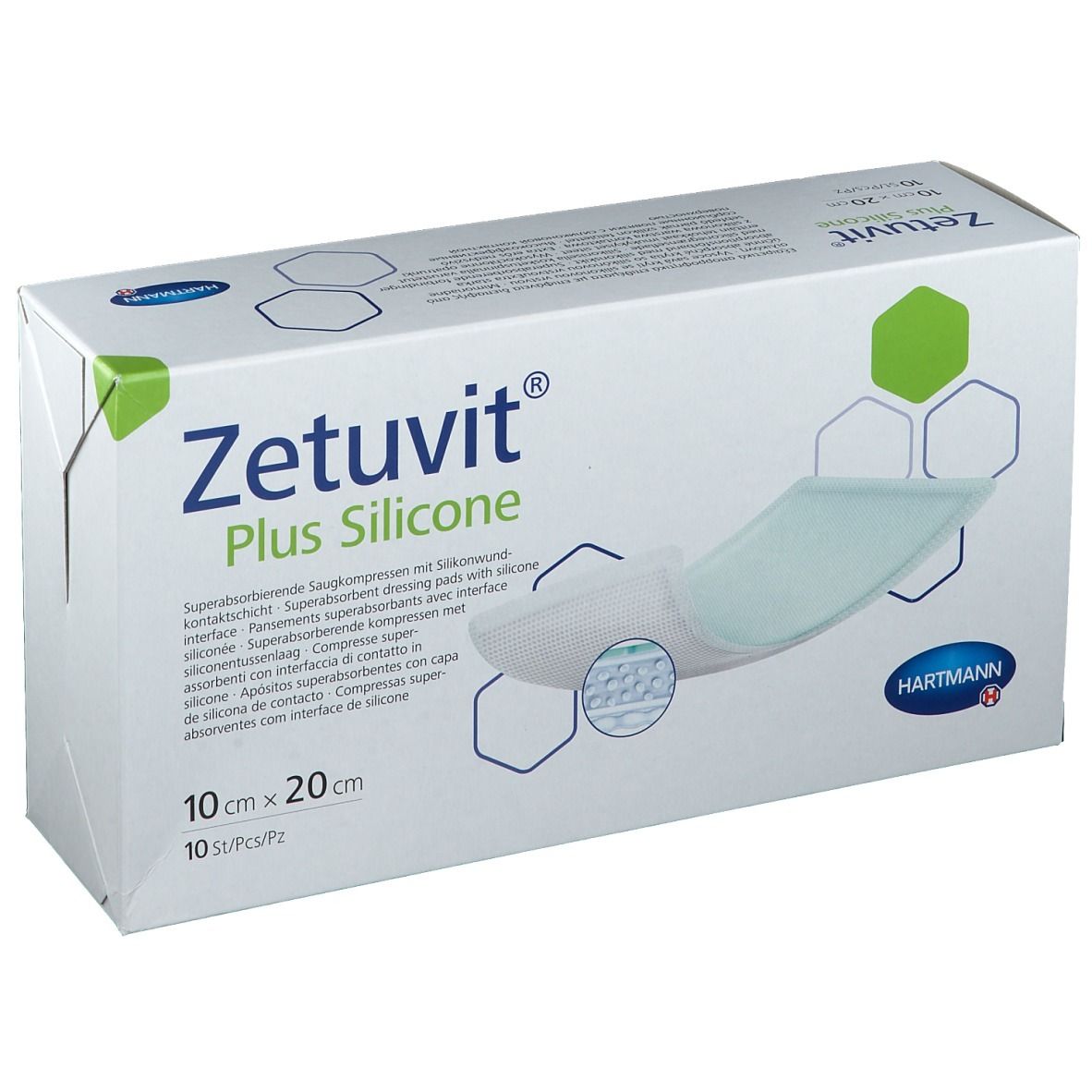 Zetuvit® Plus Silicone steril 10 cm x 20 cm