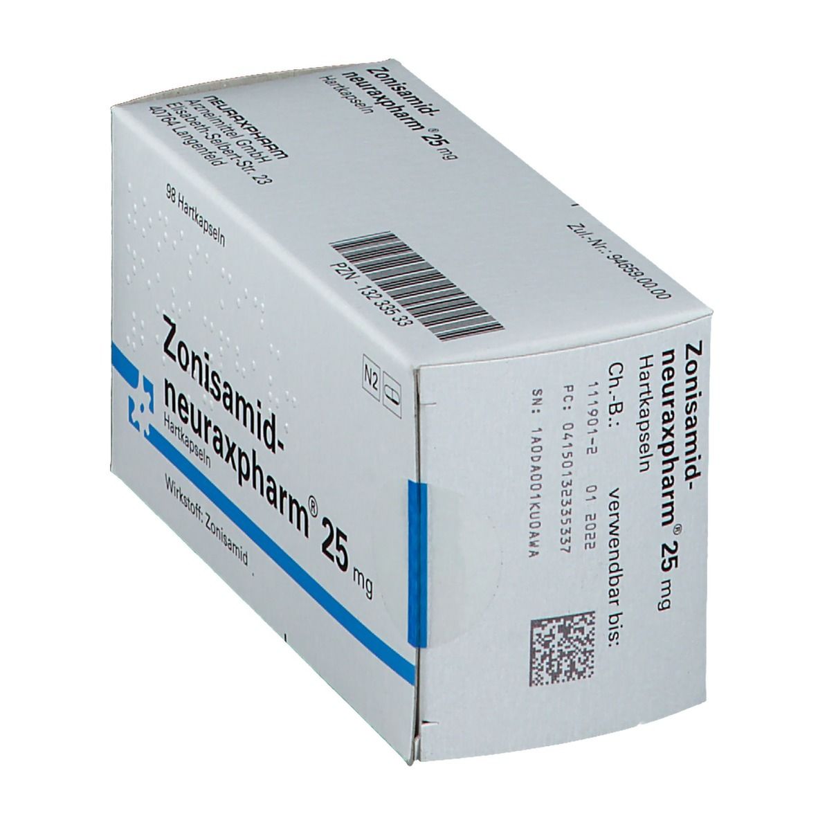 ZONISAMID-neuraxpharm 25 mg Hartkapseln 98 St