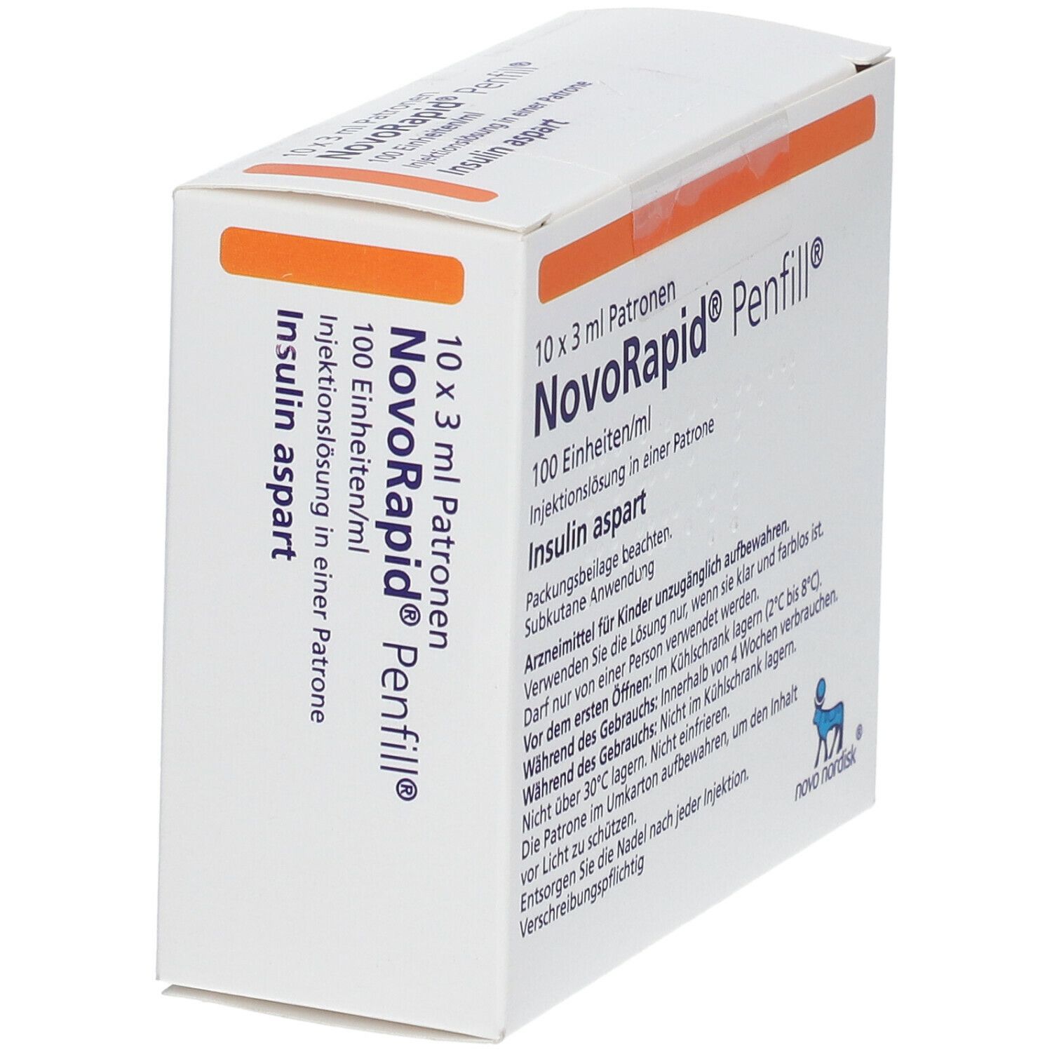 Novorapid Penfill 100 E/ml Inj.-Lsg.i.e.Patrone 10x3 ml Zylinderampullen