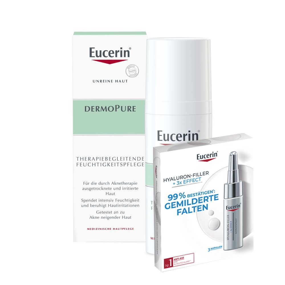 Eucerin® DermoPure Therapiebegleitende Feuchtigkeitspflege – feuchtigkeitsspendende Creme für ausgetrocknete und irritie