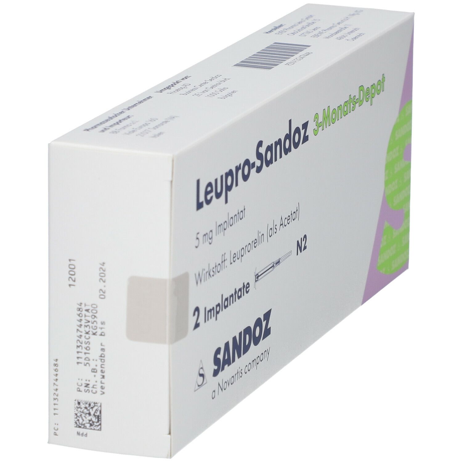 LEUPRO-Sandoz 3-Monats-Depot Implantat i.e.F.-Spr. 2 St