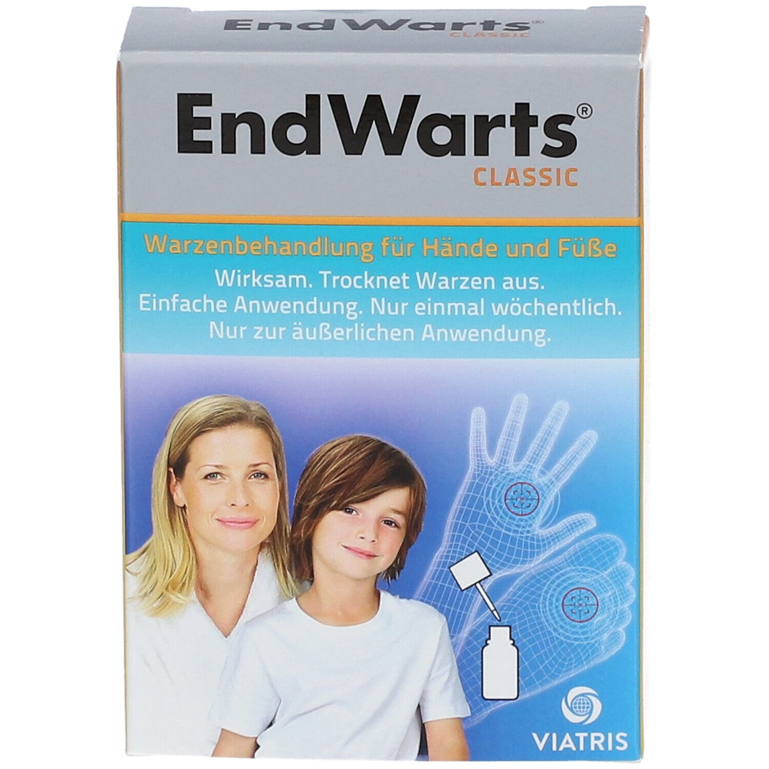 EndWarts CLASSIC: Lösung mit Ameisensäure gegen Warzen und Dornwarzen, Warzenbehandlung für Hände und Füße