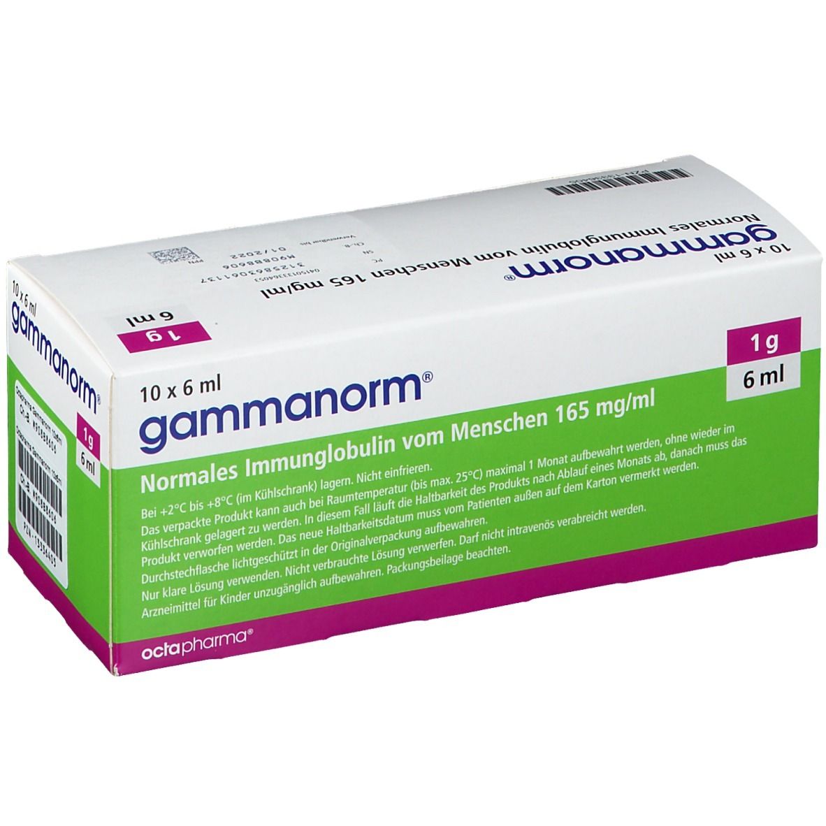GAMMANORM 165 mg/ml Inj.L.z.subkut.o.intram.Inj.1g