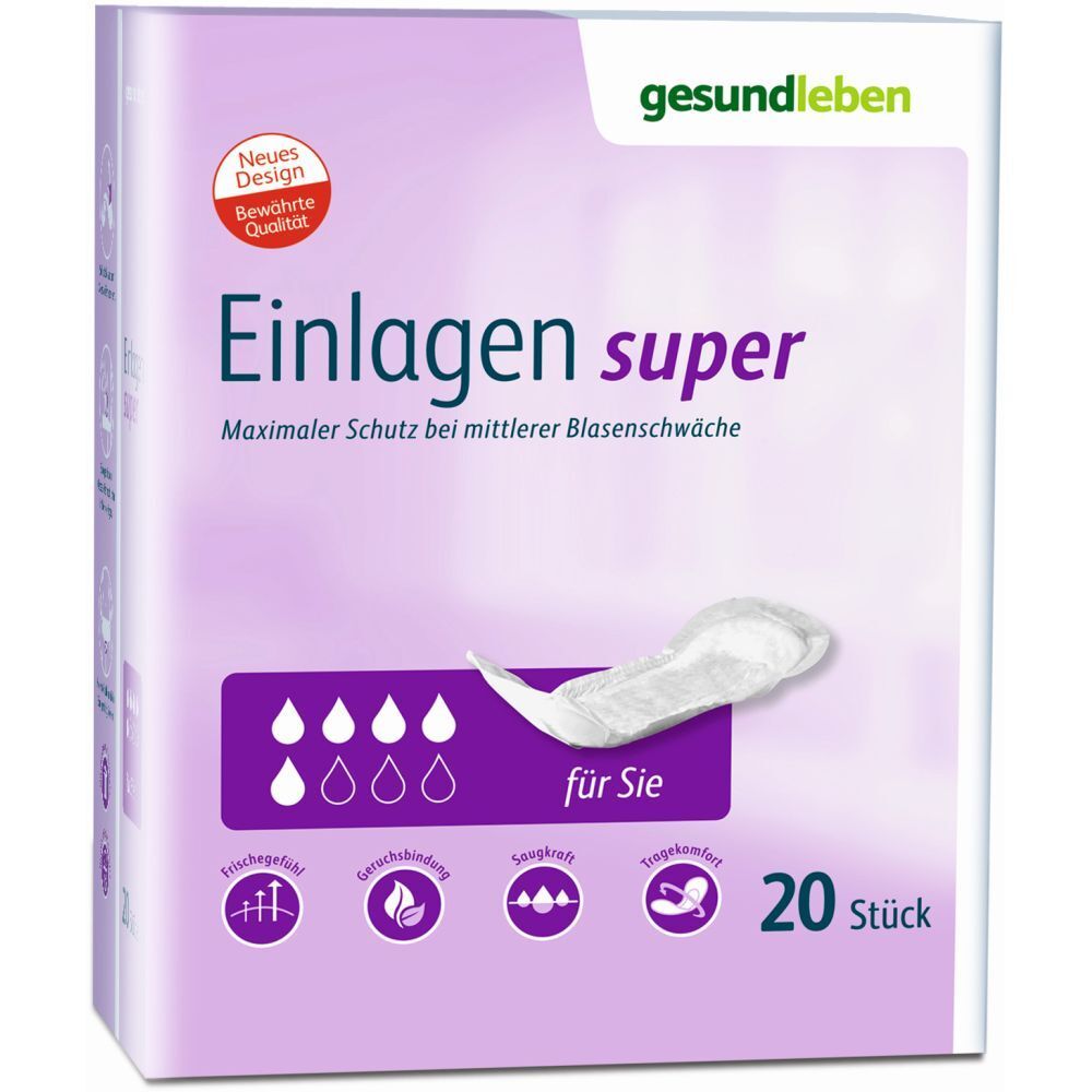 Gesund Leben Einlagen super 20 St Inkontinenzeinlage